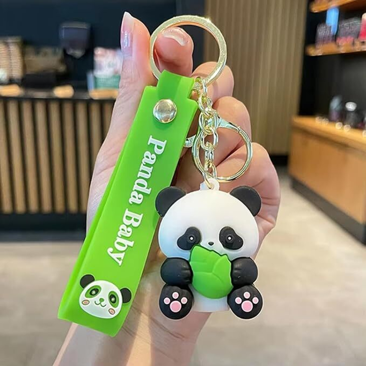 Image of ABS TRADERS Cute Baby Panda 3D Keychain Toung (1Pcs) Strap & Bag Hook Key Chain
