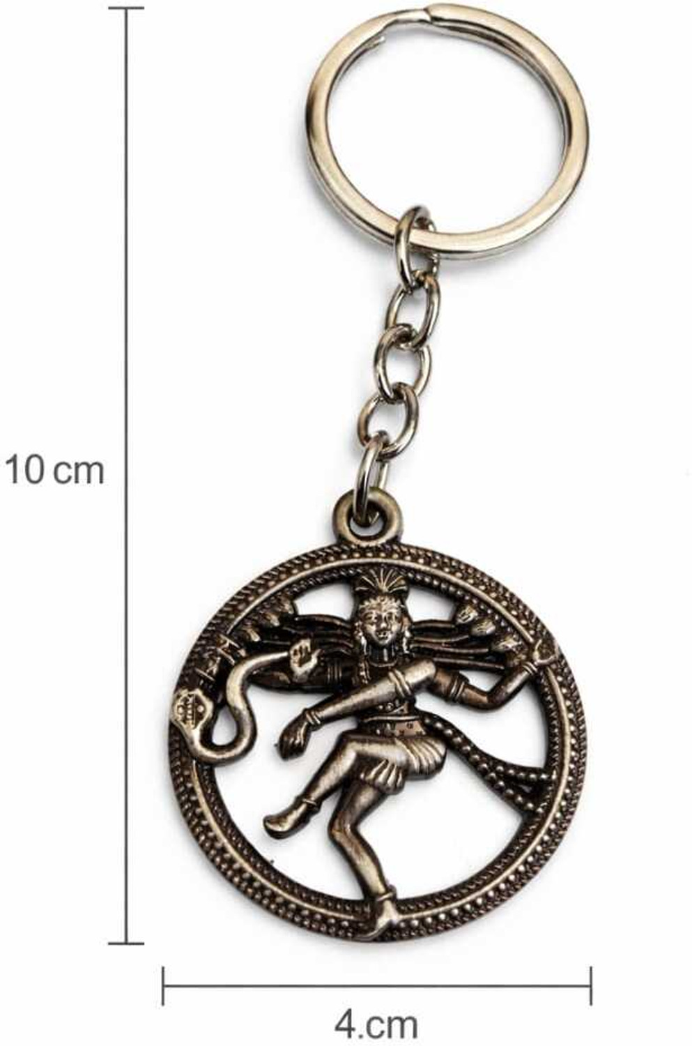 Image of TRENDiQ Antique Silver Lord Shiva Nataraja Keychain - Divine Symbol of Balance,Positive Key Chain