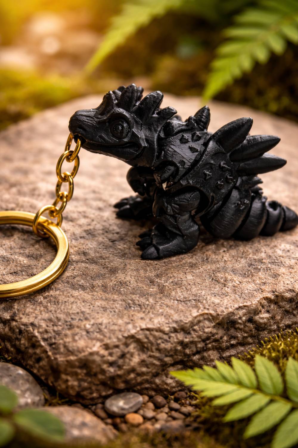 Dox 3D Printed Dragon Keychain, Light reflected Colour changing