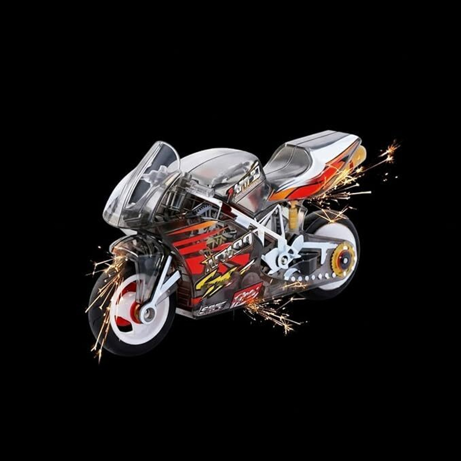 Image of AAPAGIGA CREATION spark bike keychain mini pull back motorcycle toy spark bike model Key Chain