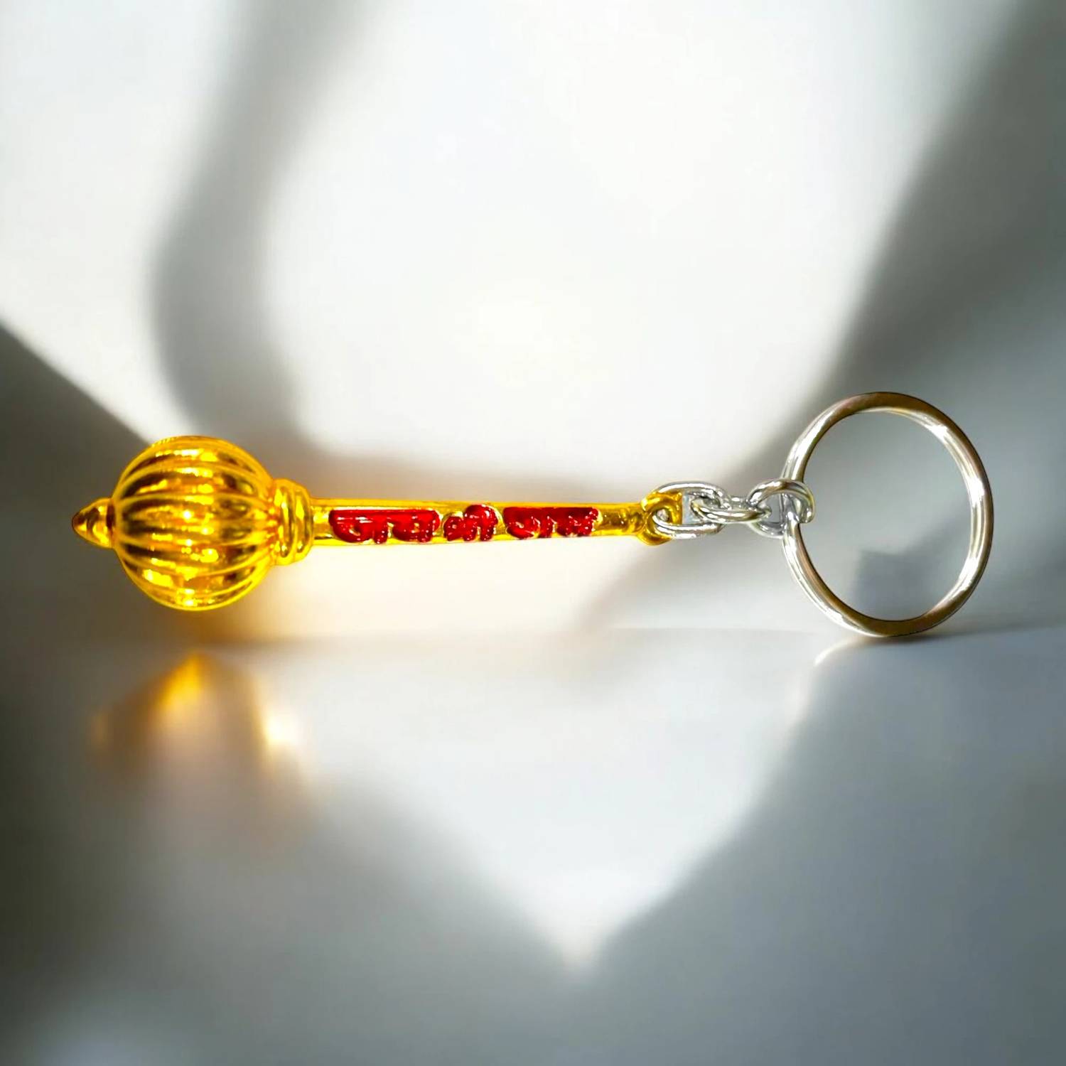 ADF Gold Plated Heavy Solid Metal Hanuman Ji Gada with Jai Shree Ram Key Chain