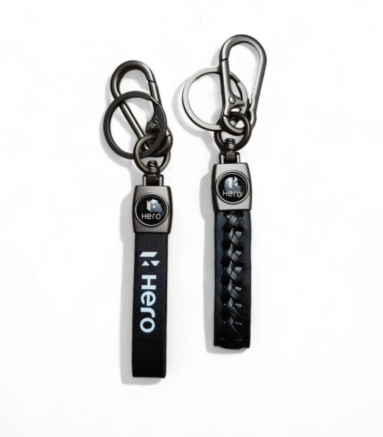JNV Black Leather Keychain Compatible With Bike | Scooty | Pack Of