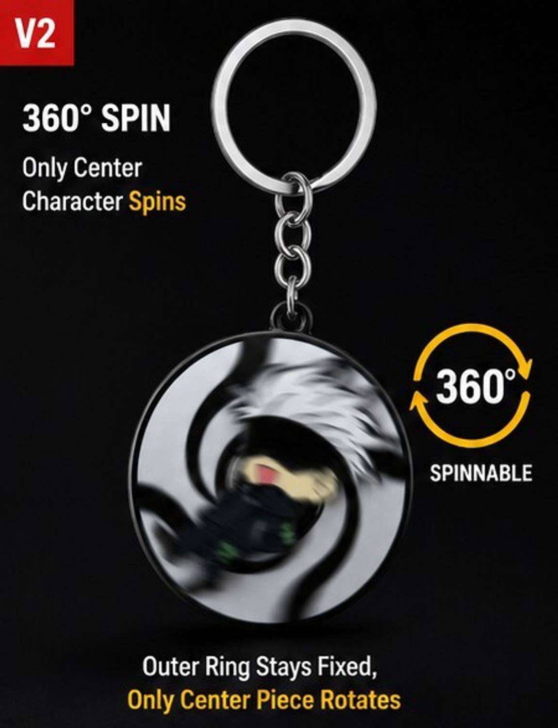 lsaiah Naruto Spinner Wheel Keychain - Image 2