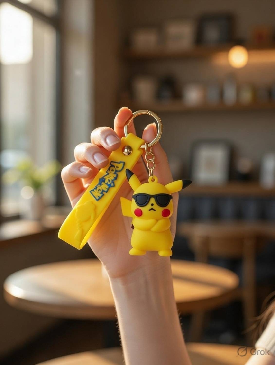keygifts Cool Pikachu Sunglasses Pokemon Keychain PVC Anime Gift