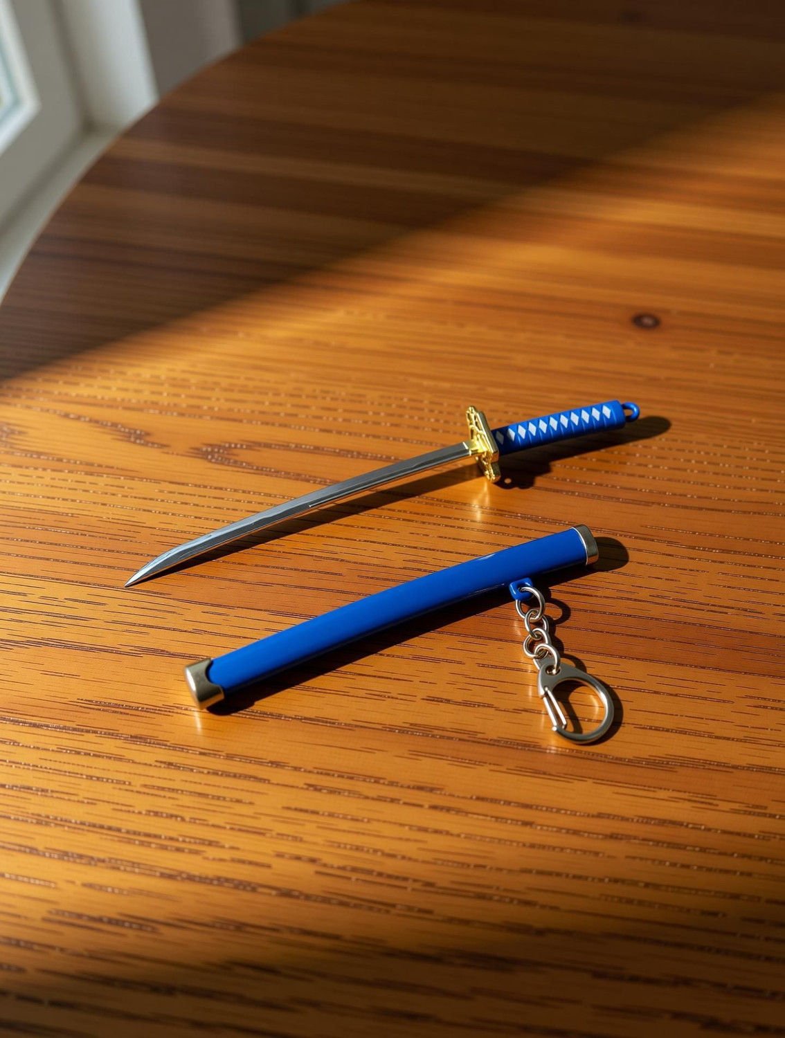 Image of Clink Blue Katana Sword Keychain | Mini Anime Sword Keychain for Car, Bike & Bag Key Chain