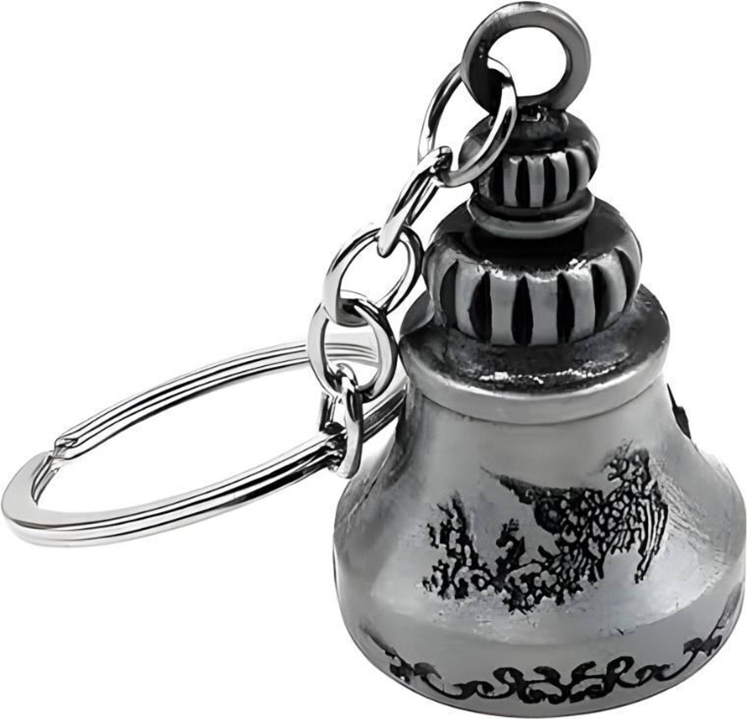 ANIKRAFT Silver Tibetan Bell Keychain Temple Key Chain | Guardian Bell Key Chain for Bike Key Chain