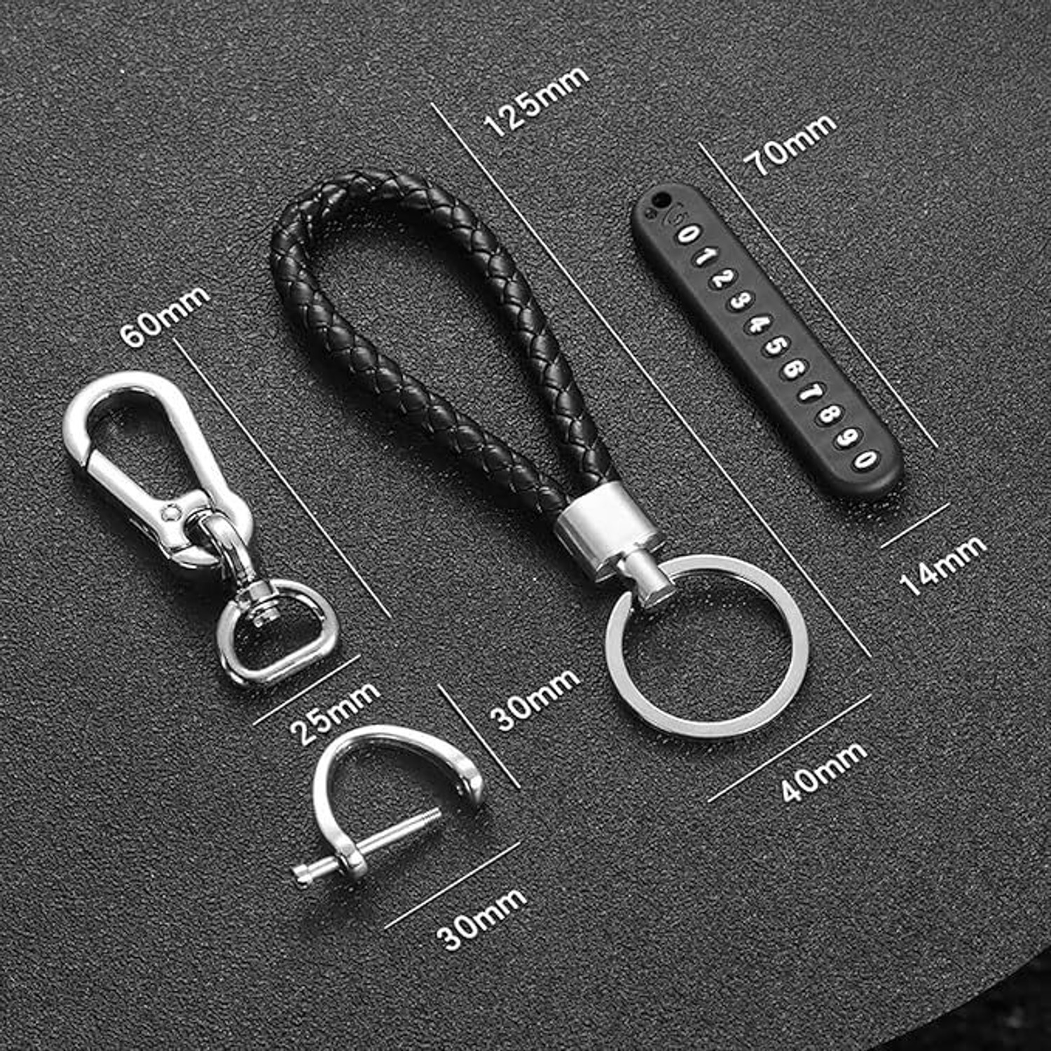 Image of VATTU Anti-Lost Car Keychains with Phone Number Tag Metal Double Pendant Key Chain