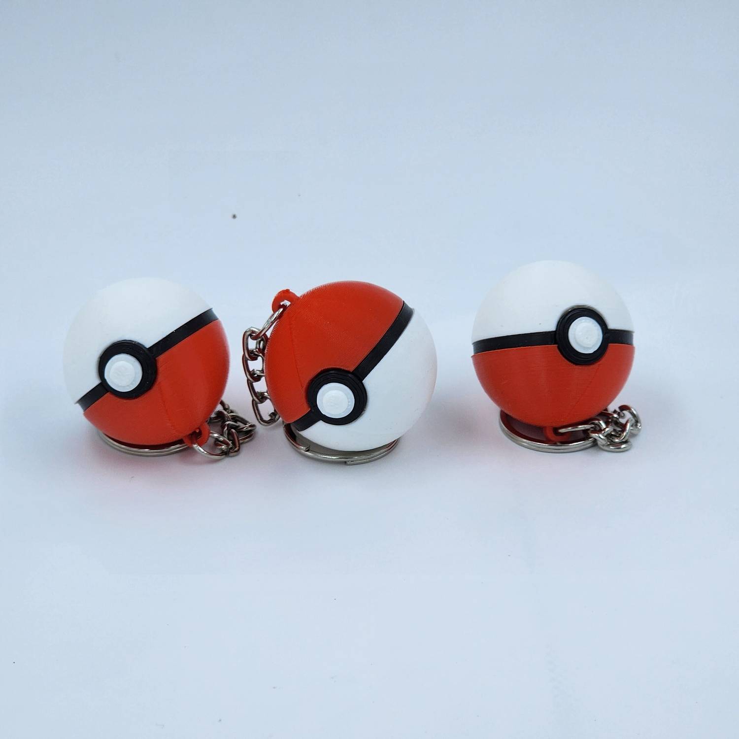 CUBIX3D Pokeball Keychain Pack of 3 | 3D Printed | Gift for Kids
