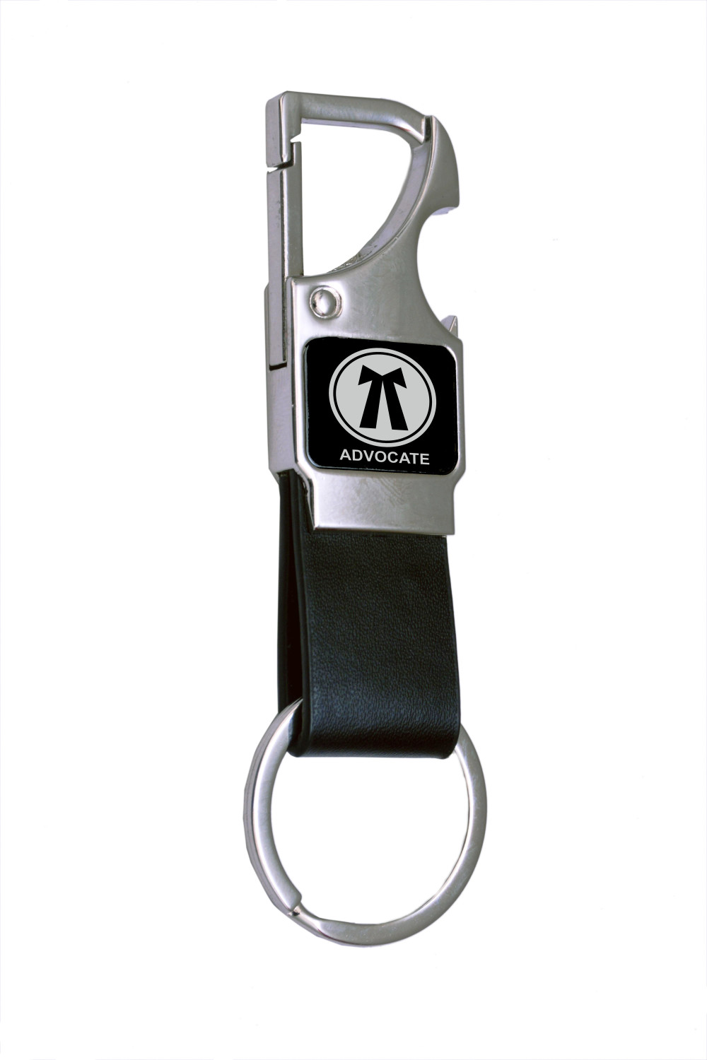 Image of TRAQ ADVOCATE ENGRAVED METAL KEYCHAIN WITH INTEGRATED OPENER FOR CAR OR BIKE Key Chain