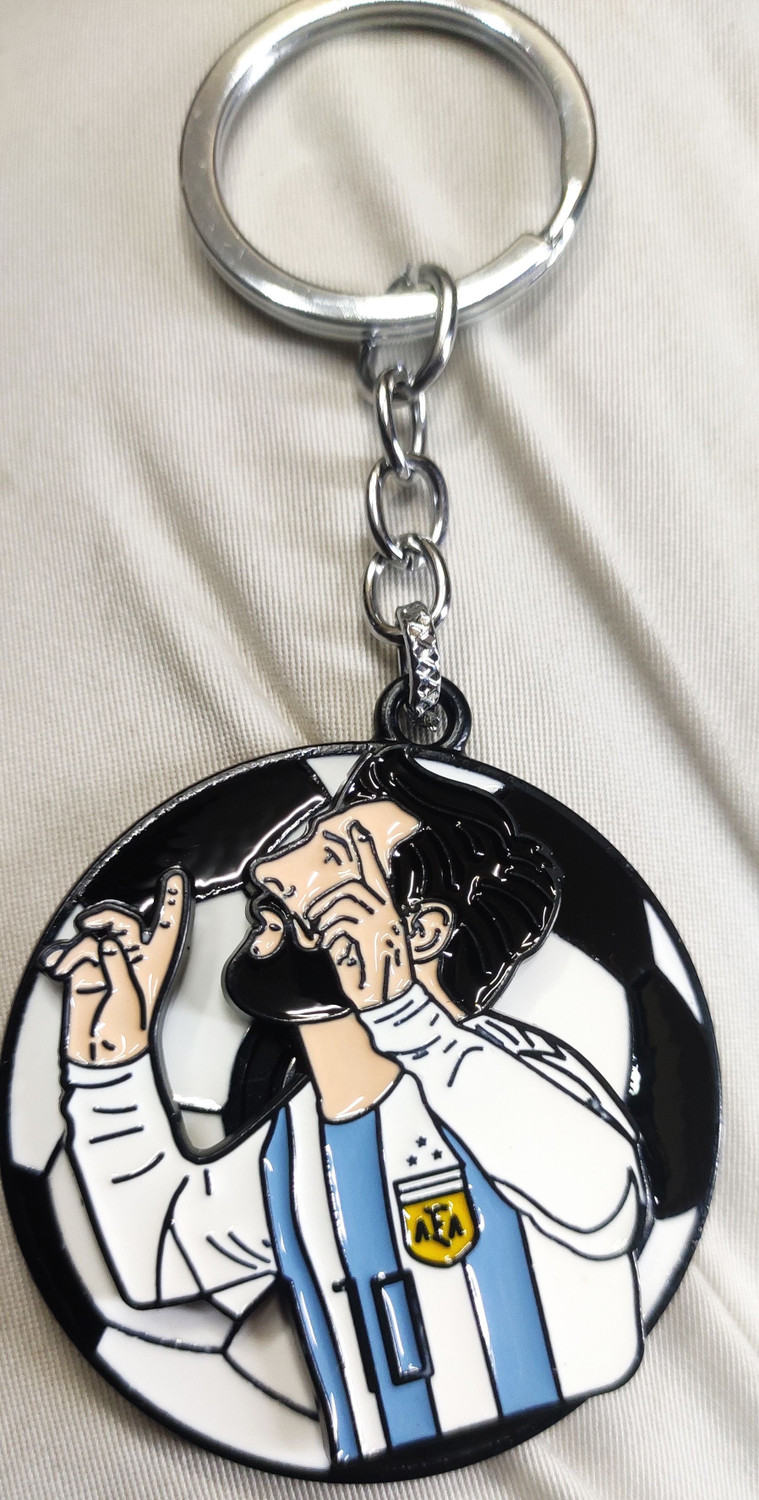 Image of Royal Galexy FOOTBALL PLAYER MESSI PREMIUM METAL 360 DEGREE ROTATE Key Chain