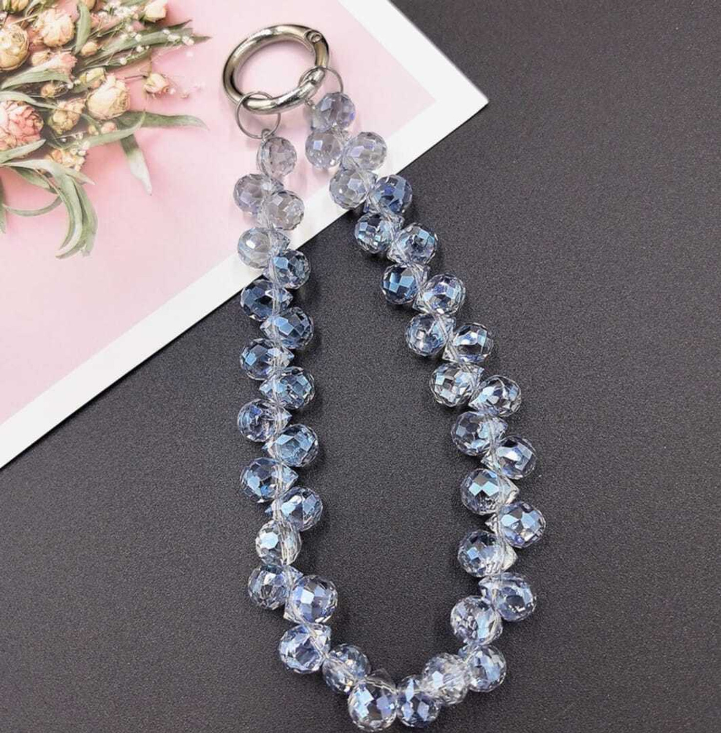 Image of Appe Crystal Beaded Phone Charm Strap with Metal Hook | Mobile Hanging Accessory Phone Charm