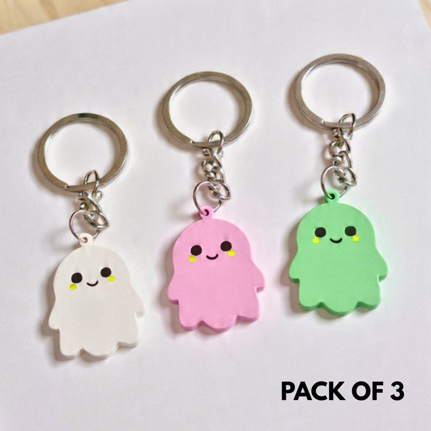 Image of CREATIBL Ghost Keychain Pack of 3 Key Chain