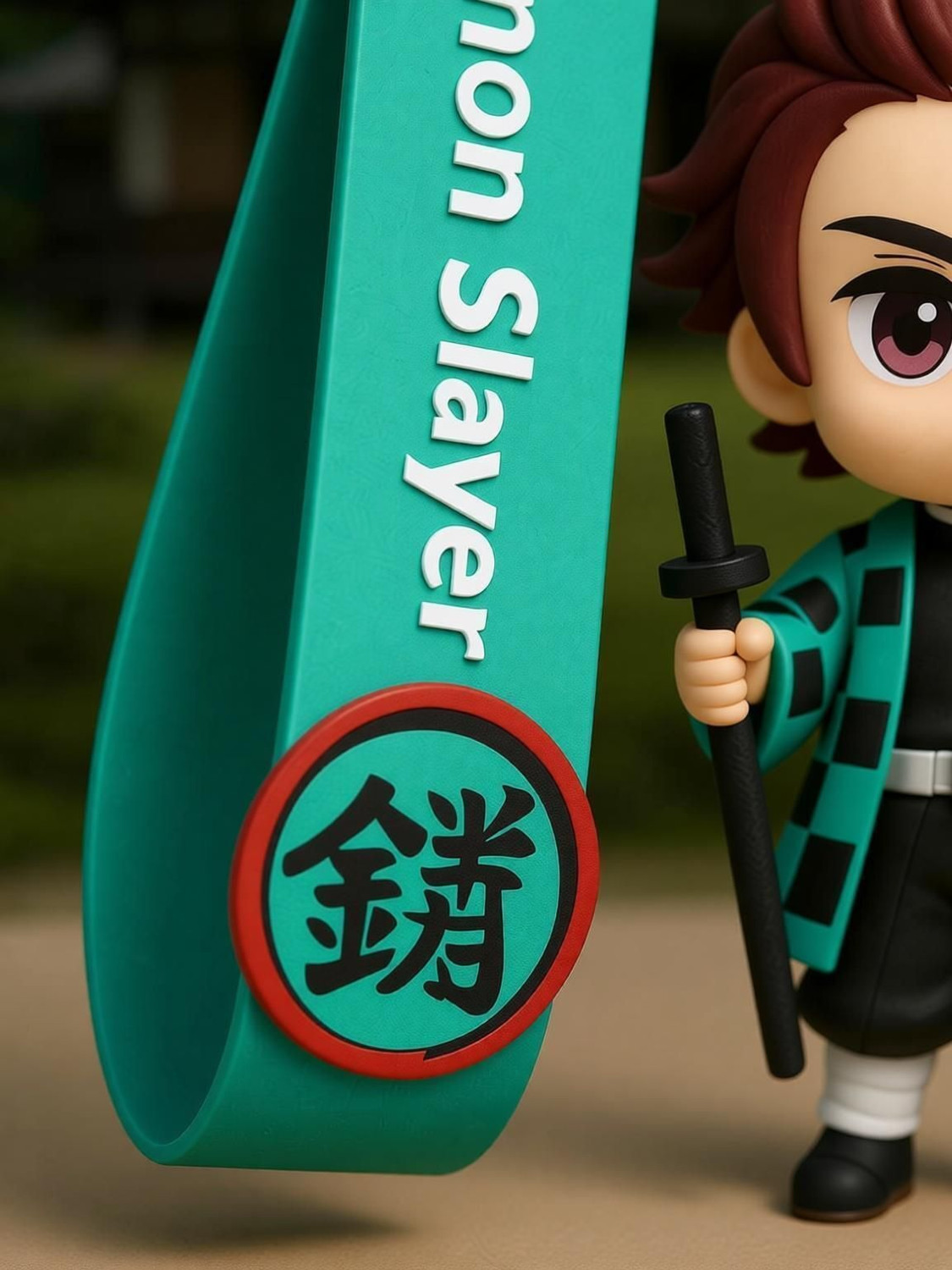 Image of World Gift Mart Demon Slayer Tanjiro keychain| Cartoon Character Bag Charm | Cute PVC Keyring Key Chain
