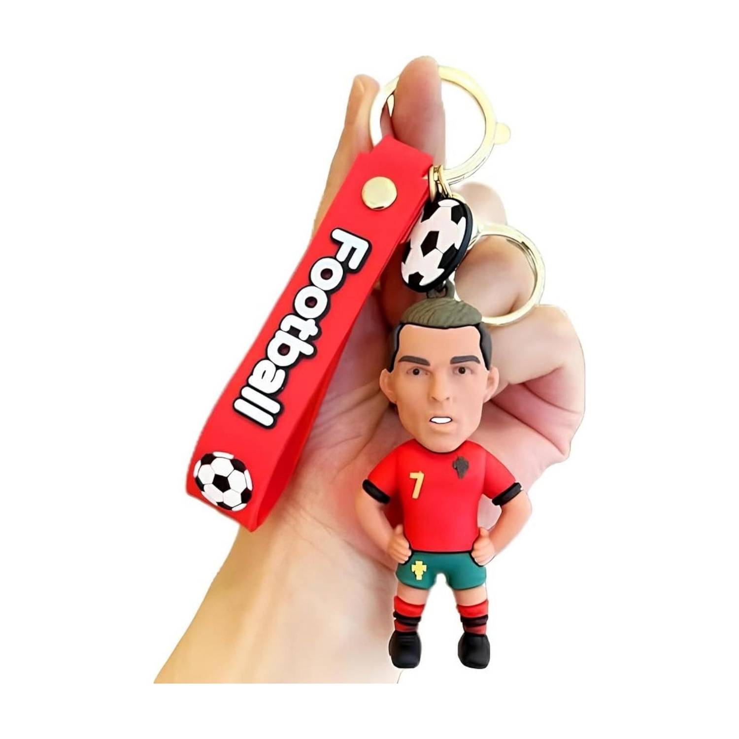 Actino Cristiano Ronaldo 3D silicone keychain / Key Ring For Bag,Backpack and Keys Key Chain