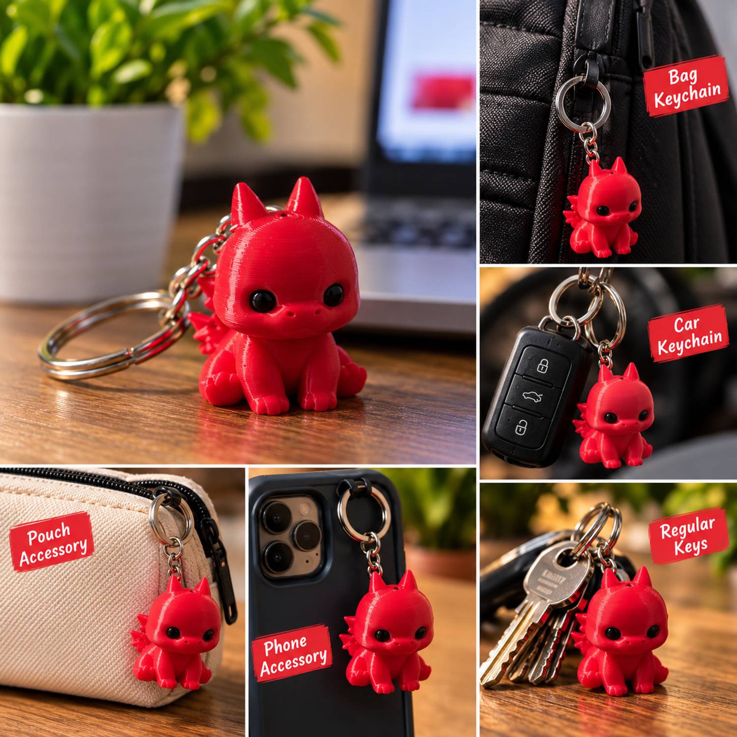 AVCW Cute Dragon Keychain | Mini Dragon Key Ring | Decorative Cartoon Keychain Key Chain