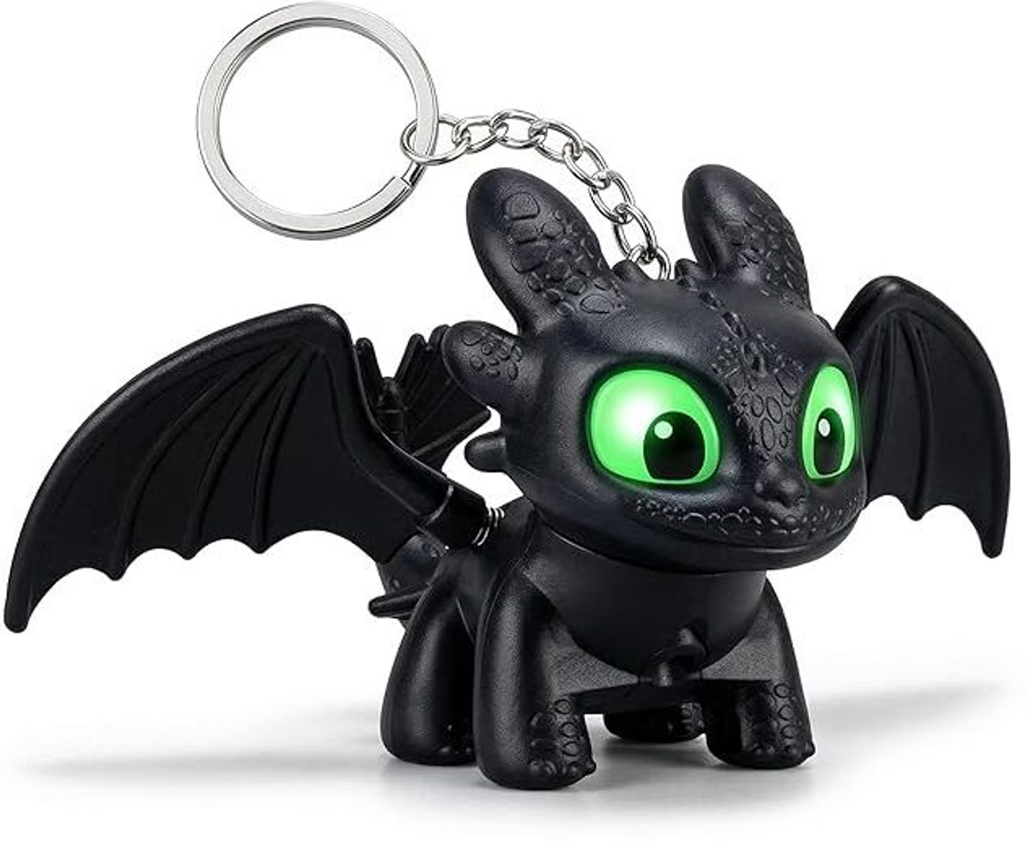 Image of SHRUJA Dragon Keychain Toy with Moving Wings and Light, On Off Switch, Black Color Key Chain