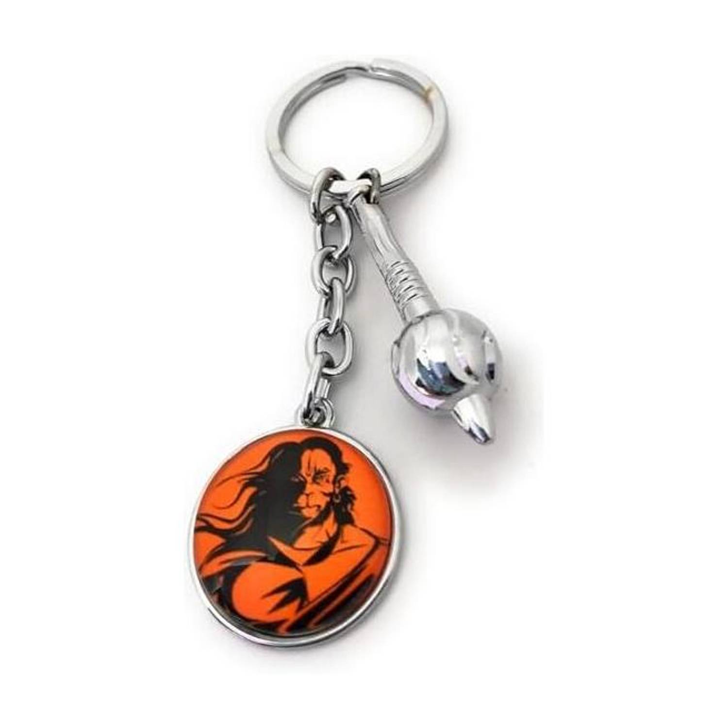 Bodytech Lord Hanuman or Bajrangbali with Gada Keychain for Home Office Car Bike Key Chain