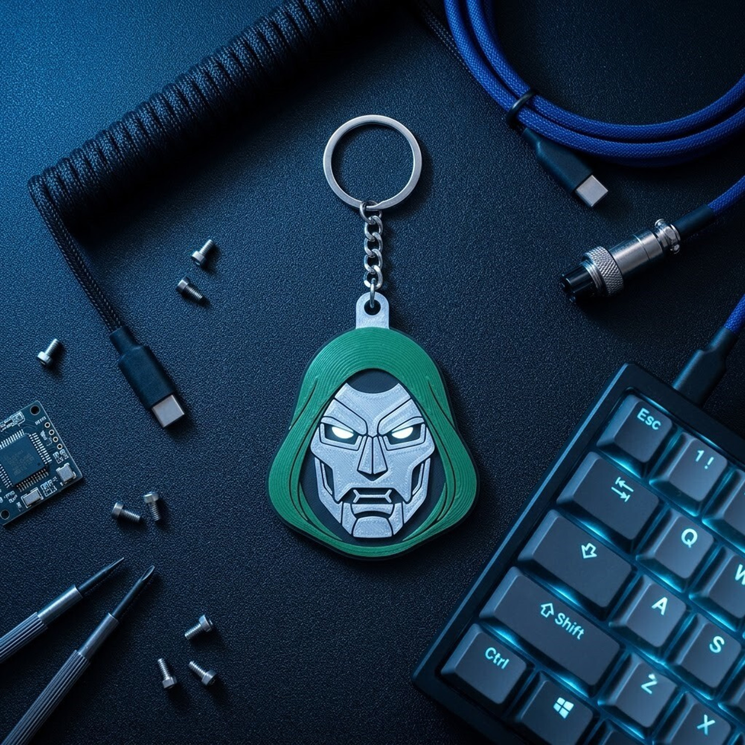 Image of LayerZcraft DR.DOOM KEYCHAIN FOR BAGS,KEYS,BIKES,CARS Key Chain