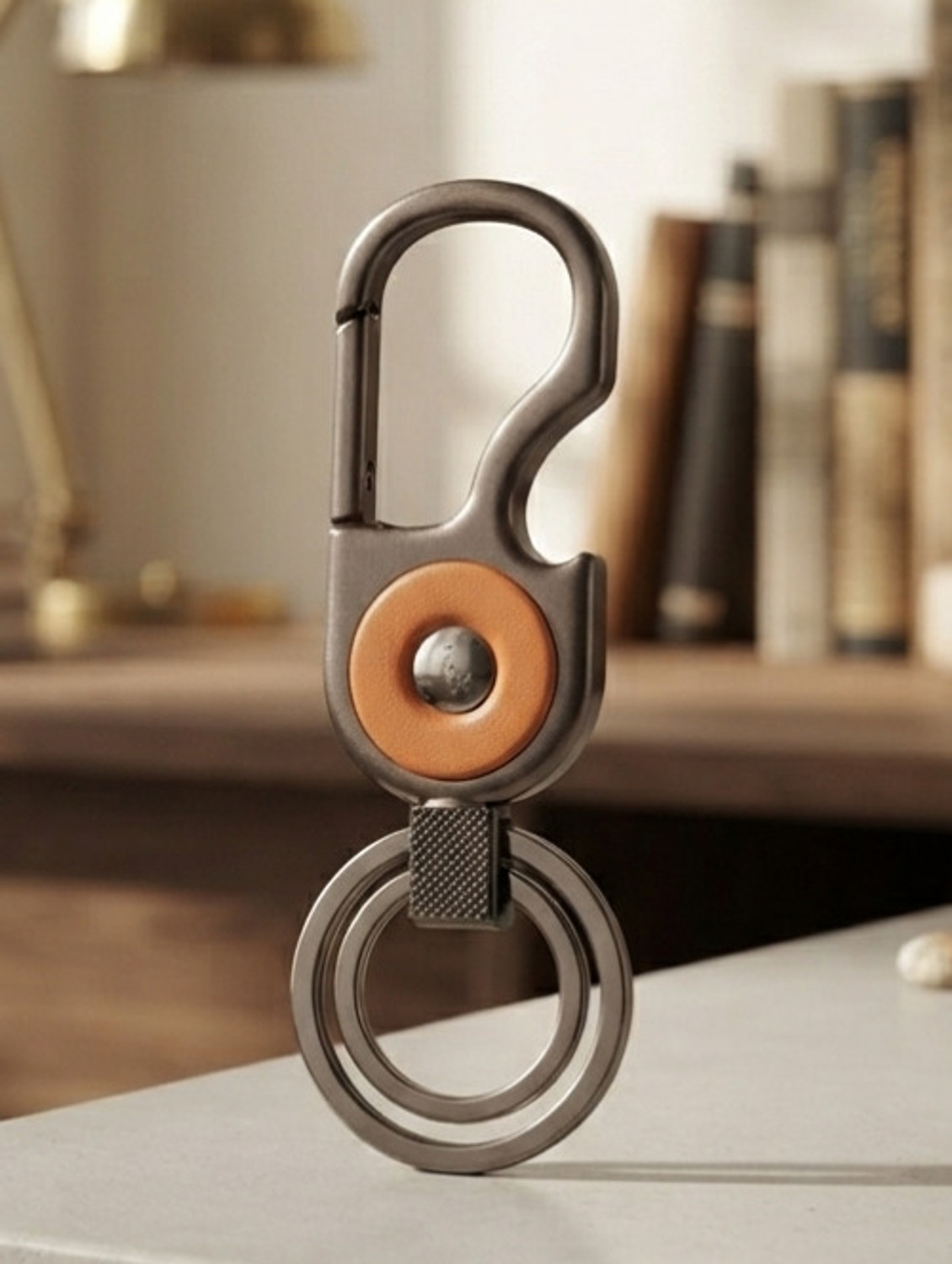 Image of Qiang Ren New stylish Steel double ring hook holder bike car Anti Rust Key Chain