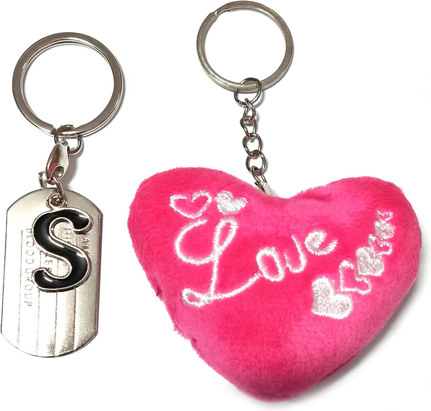 ♥専用♥ Meeko.com Alphabet S Metal with pink LOVE heart key ring for Car