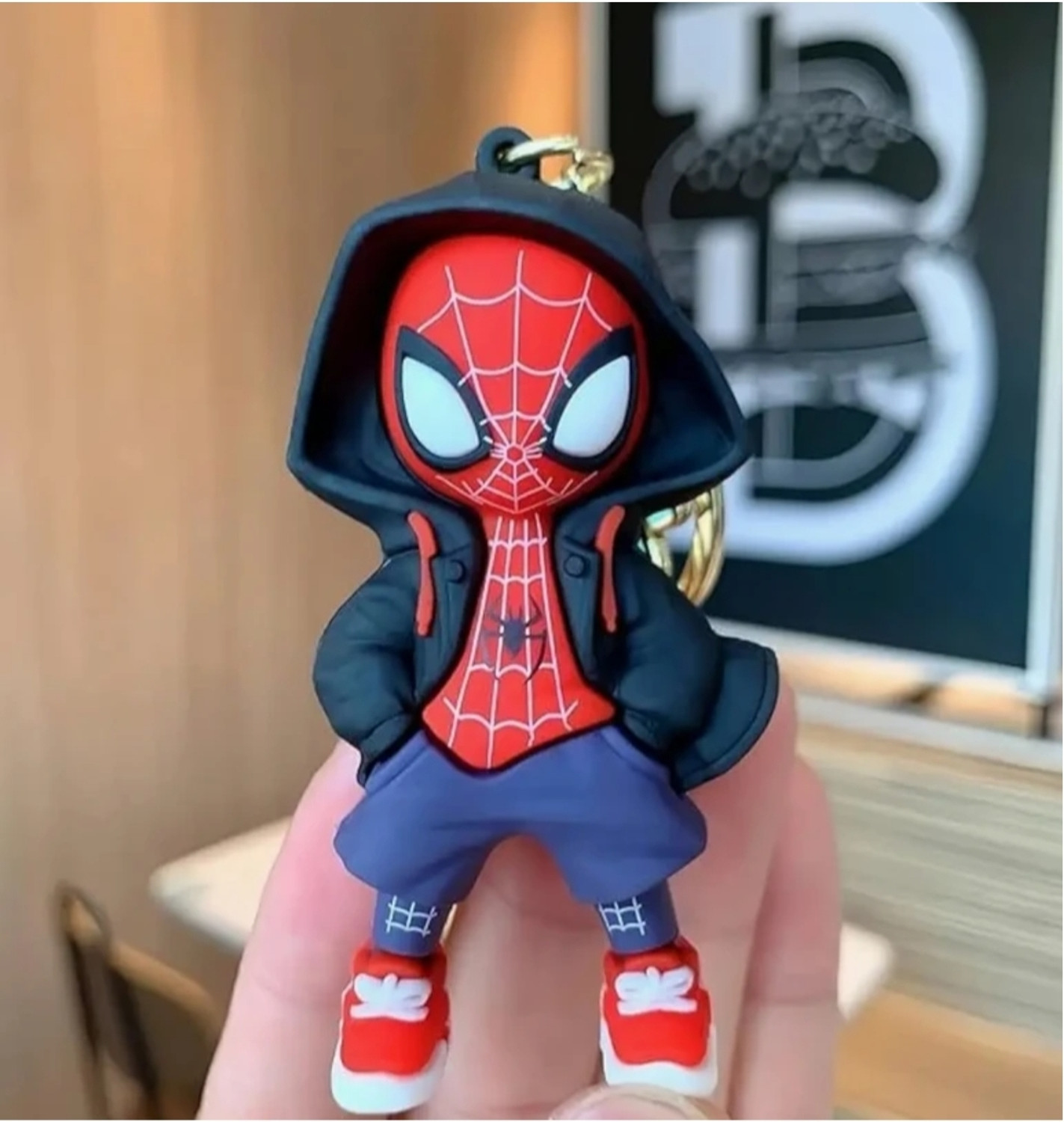 Image of Actino SpiderMan Cartoon Characters Keychain for Girls Boys,Cute Silicon Keychains 3D Key Chain