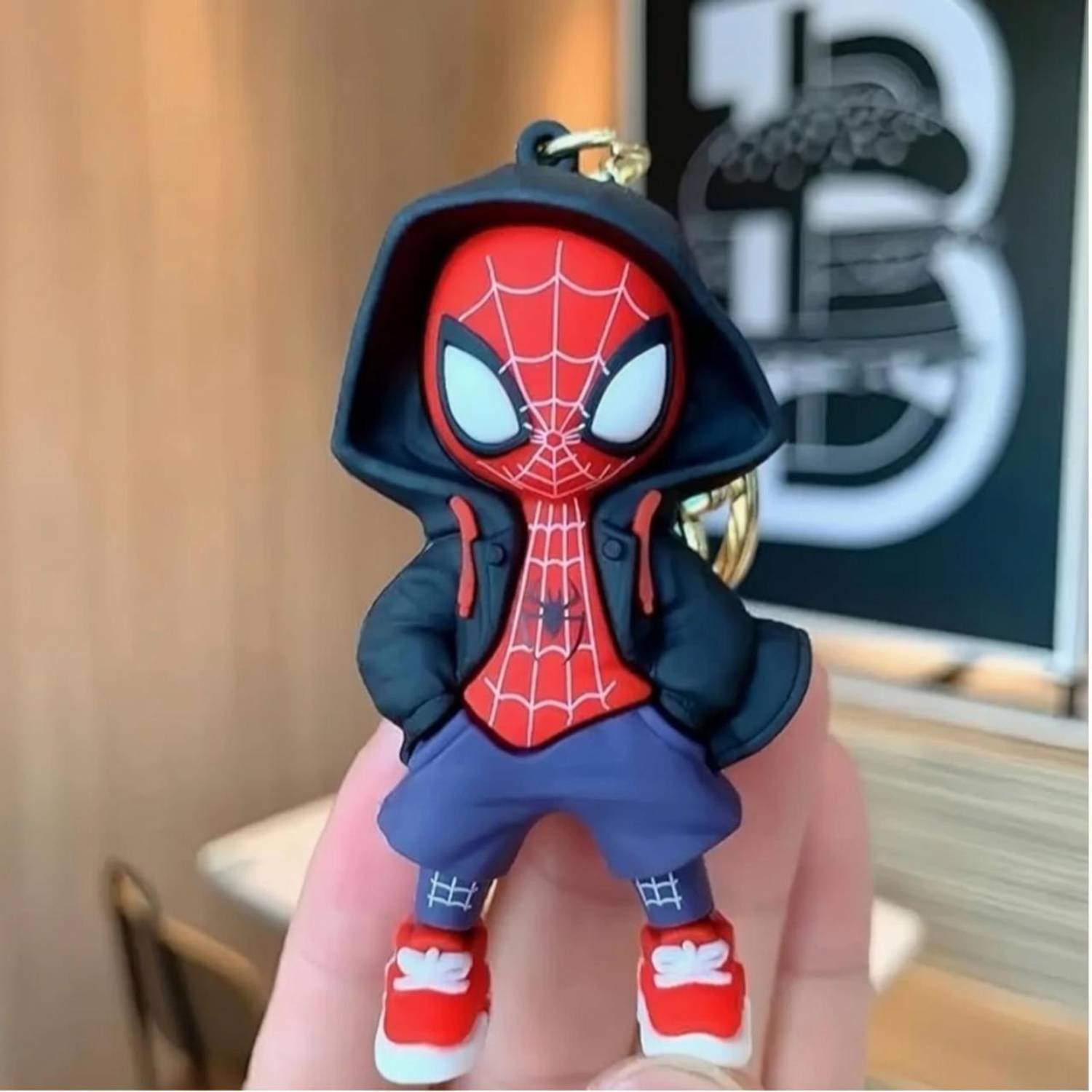 Actino SpiderMan Cartoon Characters Keychain for Girls Boys,Cute Silicon Keychains 3D Key Chain