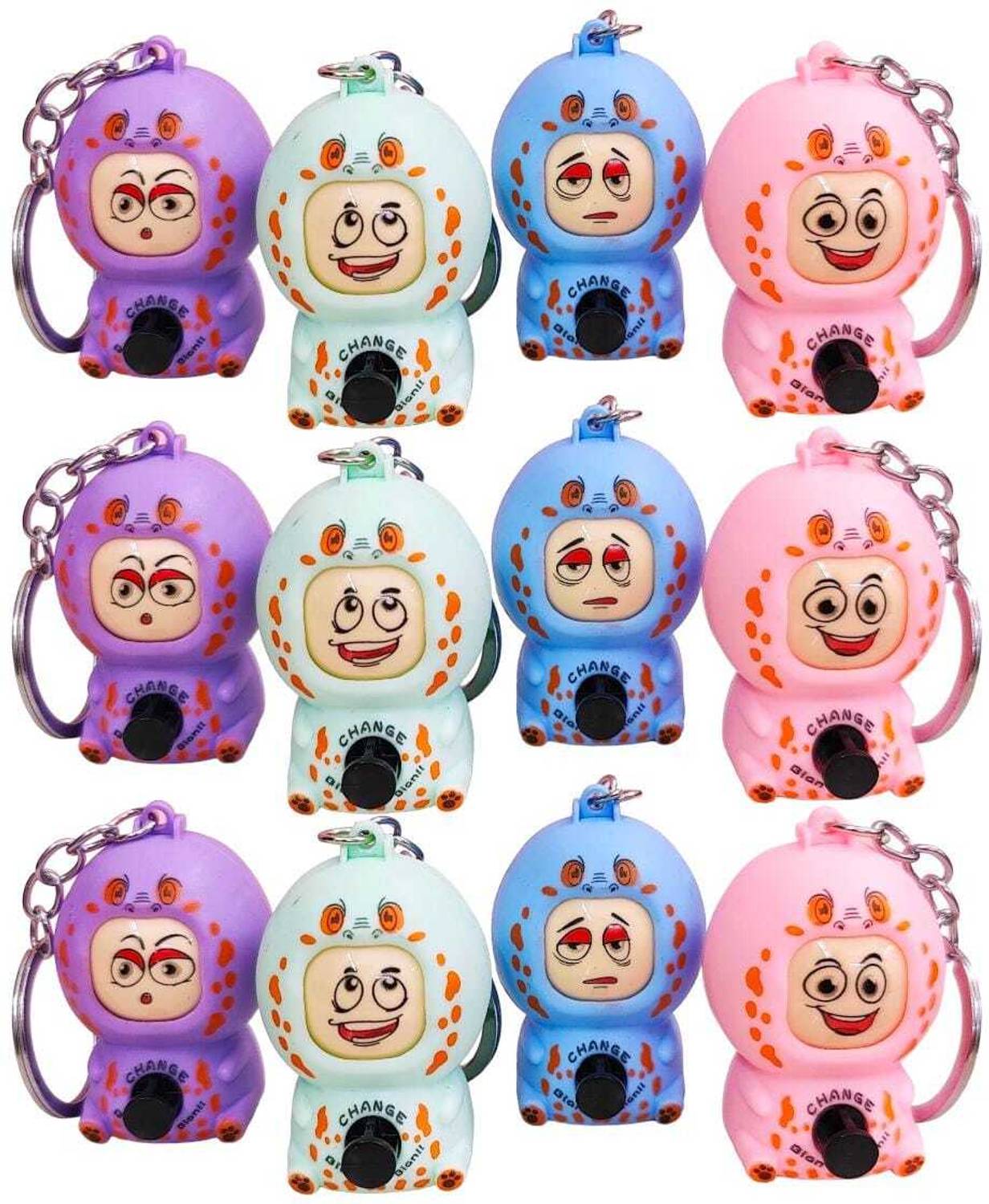 AMANVANI D Cute Keychain Mini Toy With KeyRing Chain Face Shape