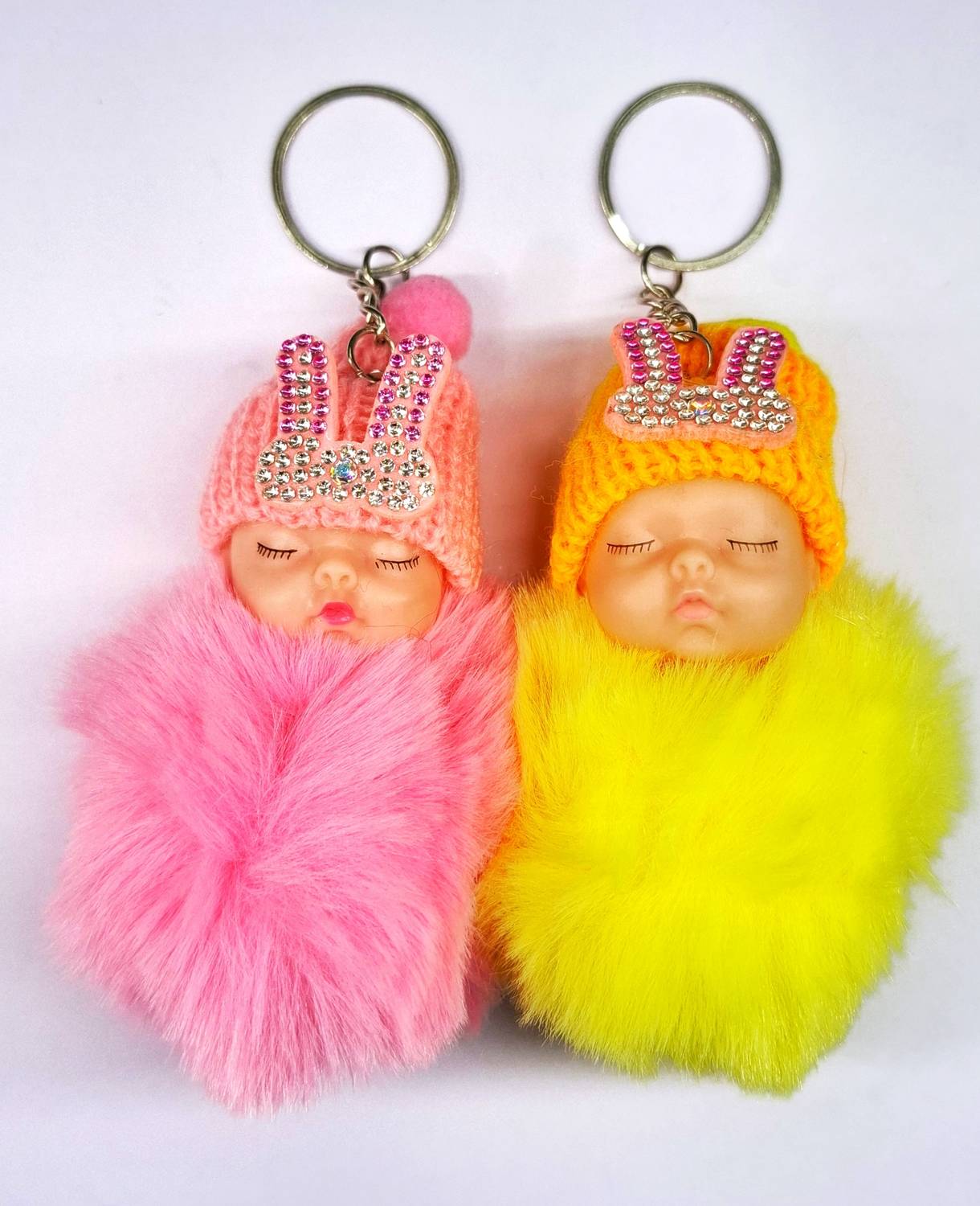 Selvi SLEEPING BABY DOLL SILKY KEYCHAIN BAG ZIP KEYCHAIN Key Chain