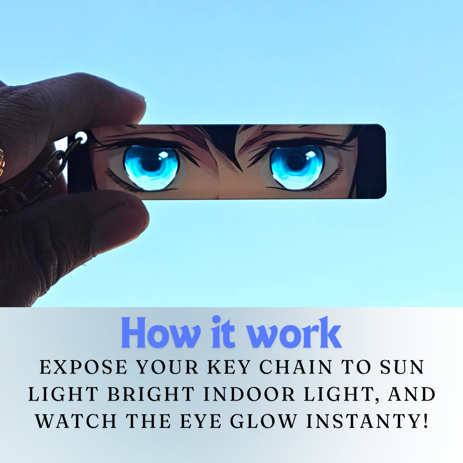 Image of ZYNKAI Anime Demon Slayer Glowing Eyes Acrylic Keychain | Premium UV Print Key Chain