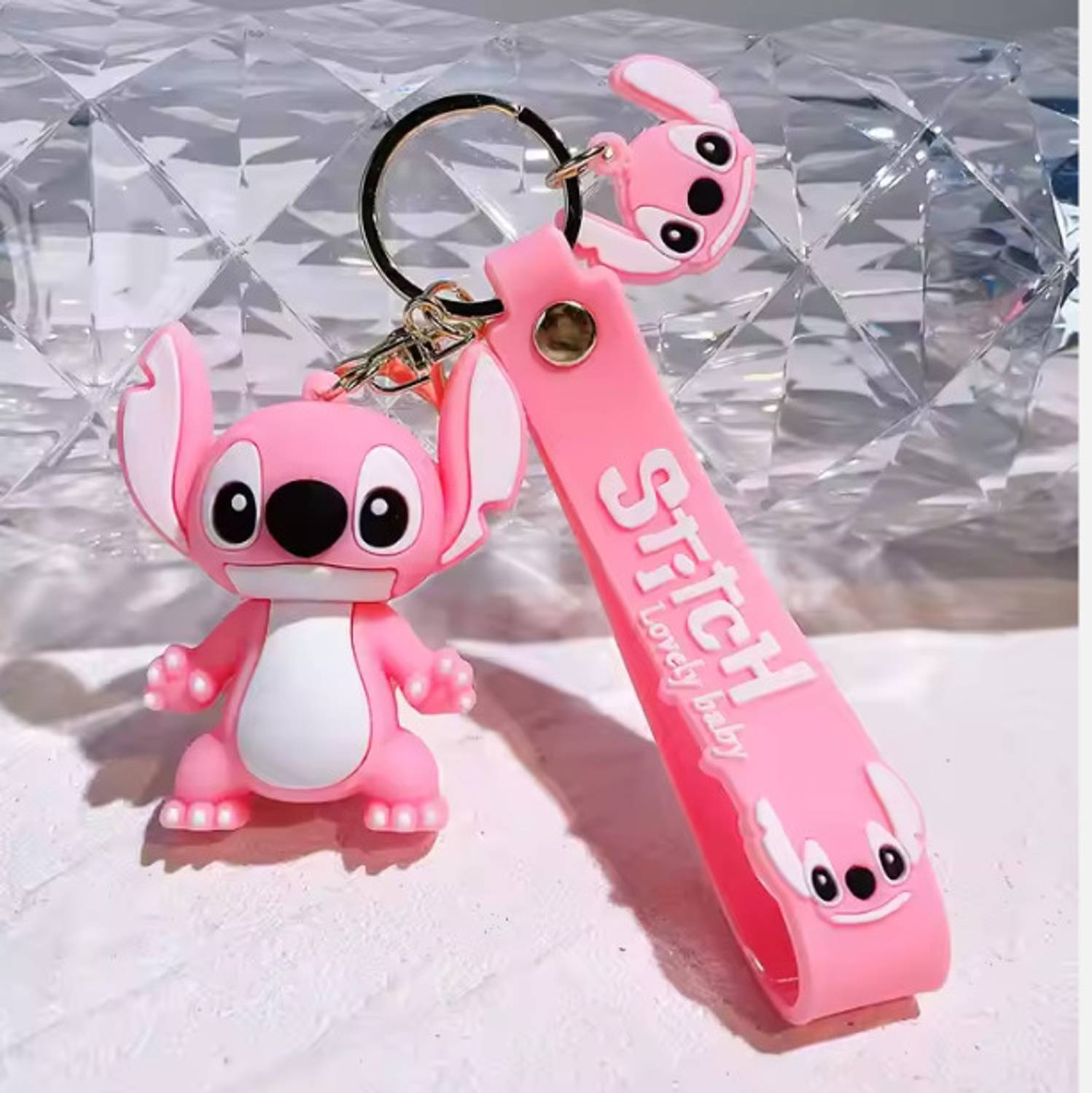 ABS TRADERS Stitch Cartoon Keychain – Premium Design for bag,key pink colour (pack of 1) Key Chain