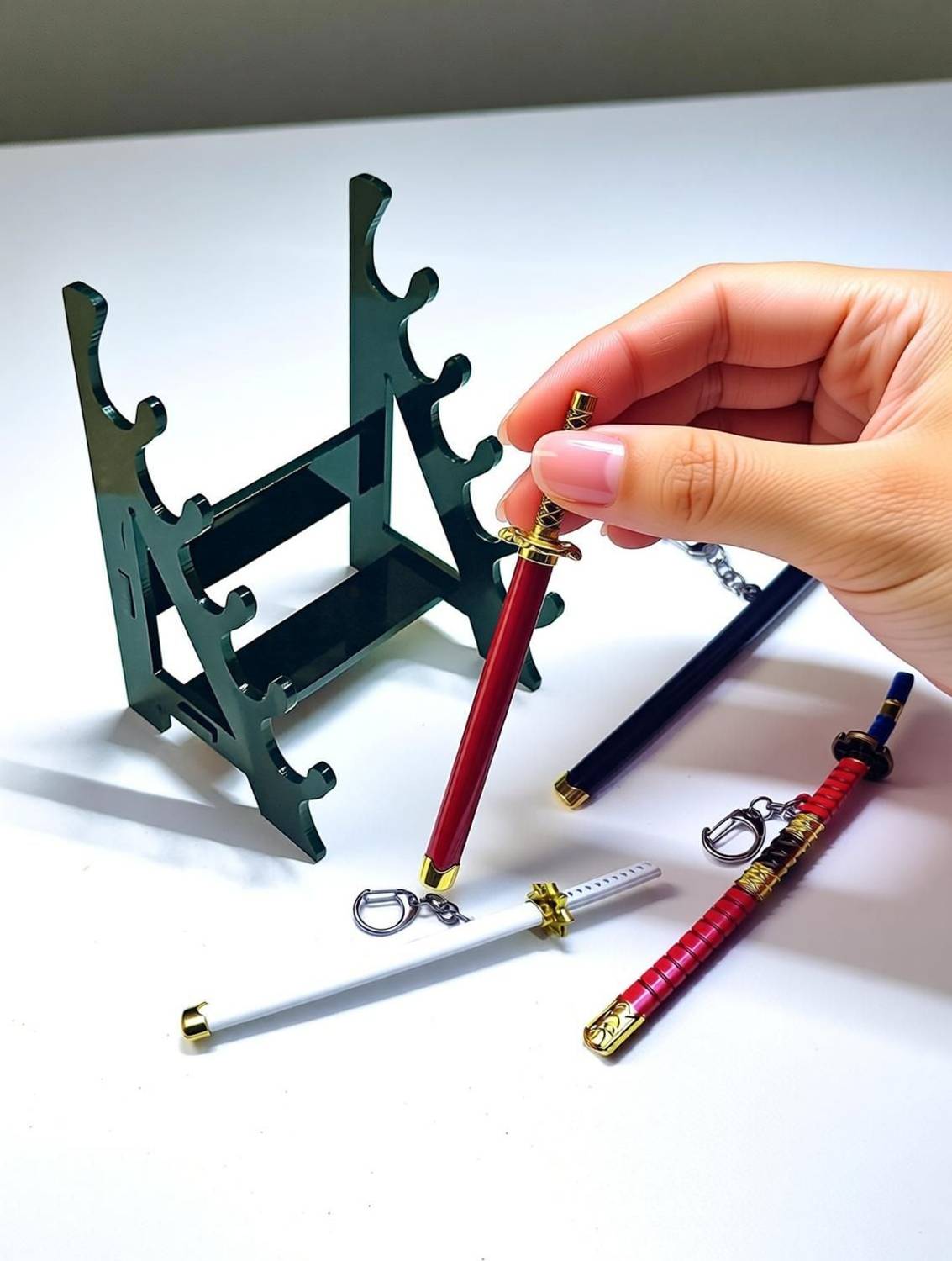 gullibulli Metal KATANA Keychain with stand - Deliver Any 2 Random