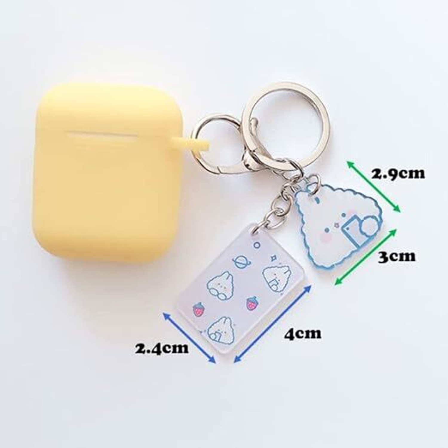 Image of Wolpin Multicolor Keyring & Keychain Double Pendant Ring Key Chain