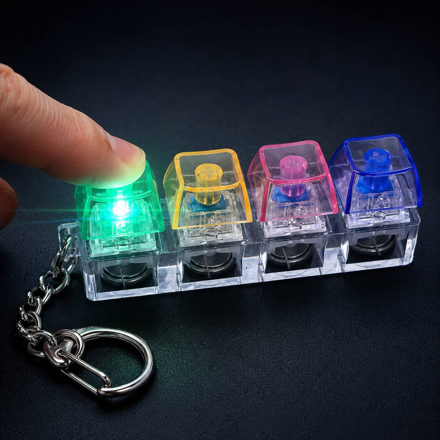 PYU Enjoy Shopping Light Up Mechanical Keyboard Keychain