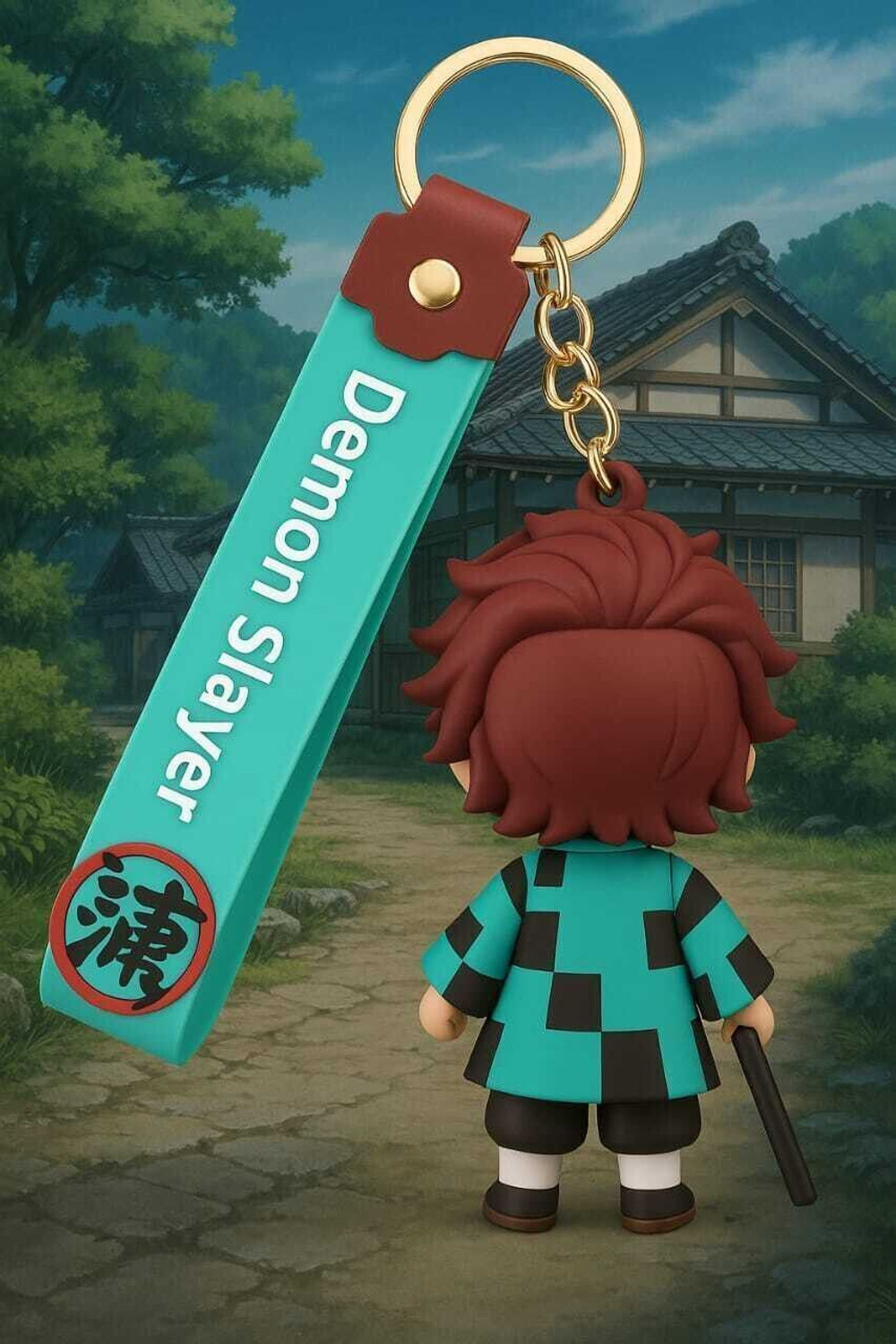 Image of Vetocity Demon Slayer Tanjiro Anime Keychain 3D with Metal Hook|| Anime Keychain Trendy Key Chain