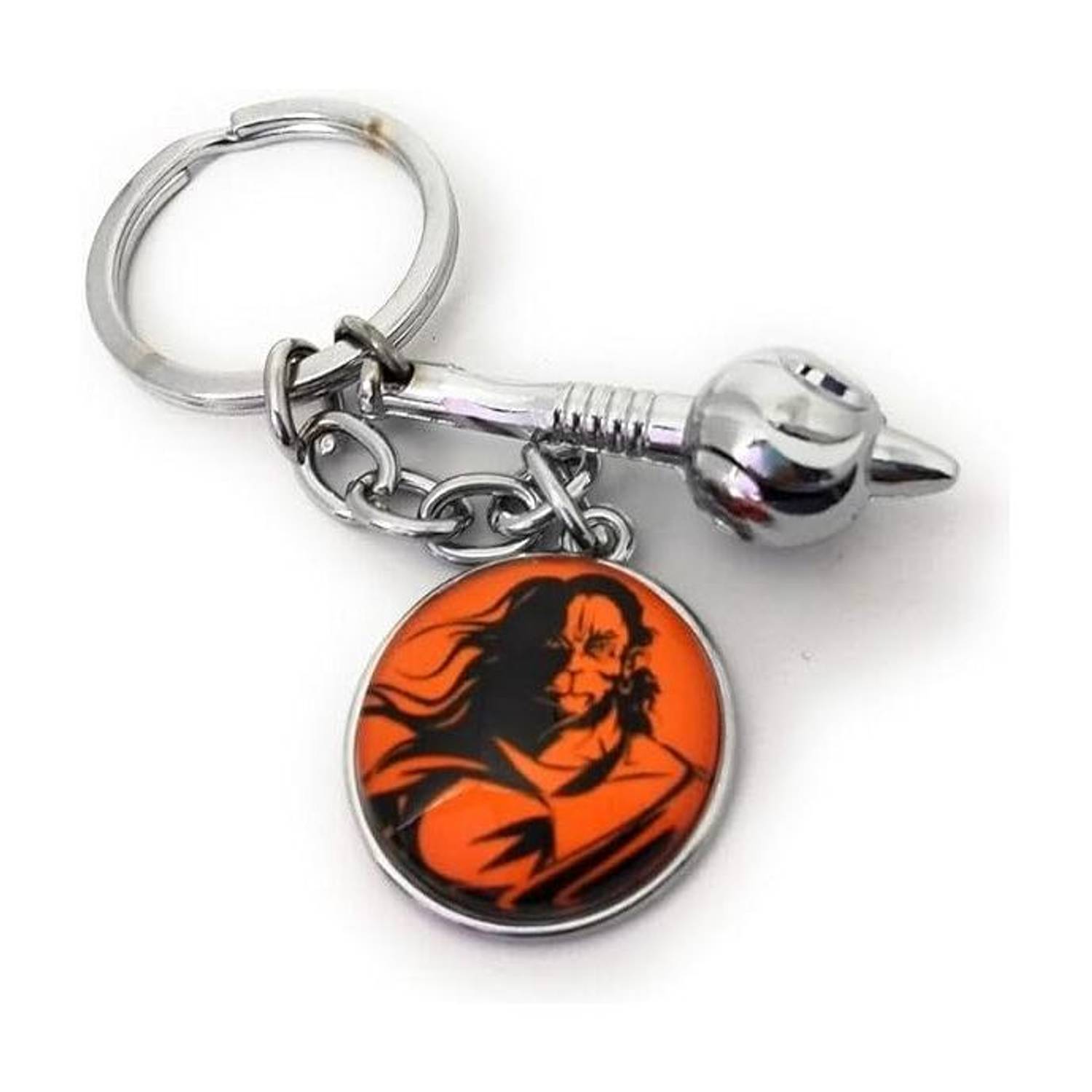 Bodytech Lord Hanuman BALAJI Bajrangbali with Gada Keychain for Home Office Car Bike Key Chain
