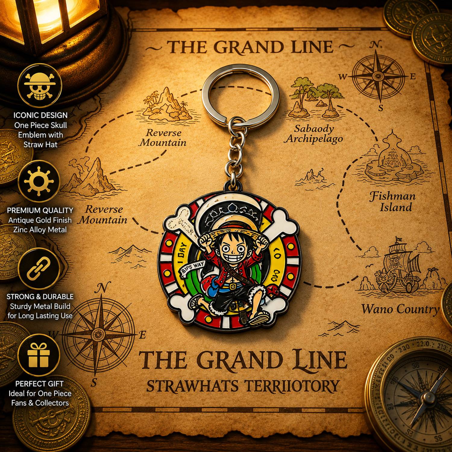 World Gift Mart One Piece Luffy Spinner Keychain - Image 4