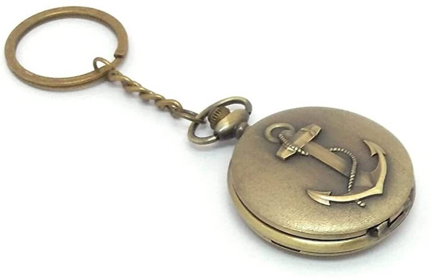 Augen Pocket Watch Anchor Metal Key Chain