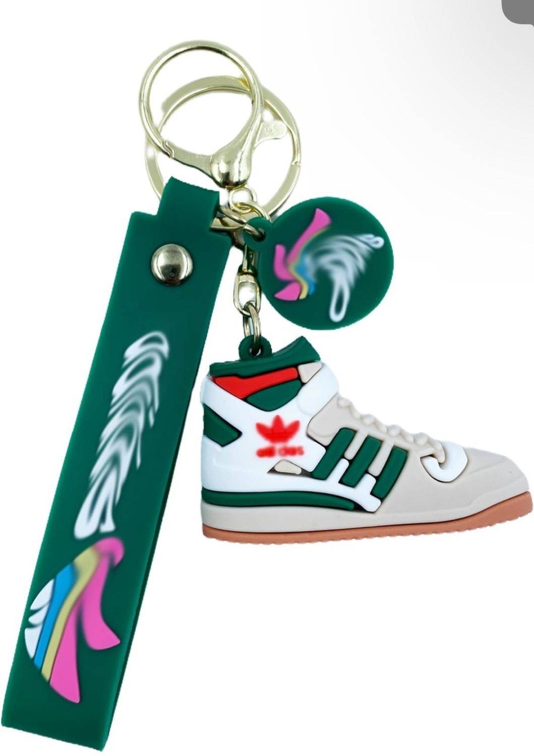 adidas gazelle silver green womens Adidas Keyring With Trefoil Carabine