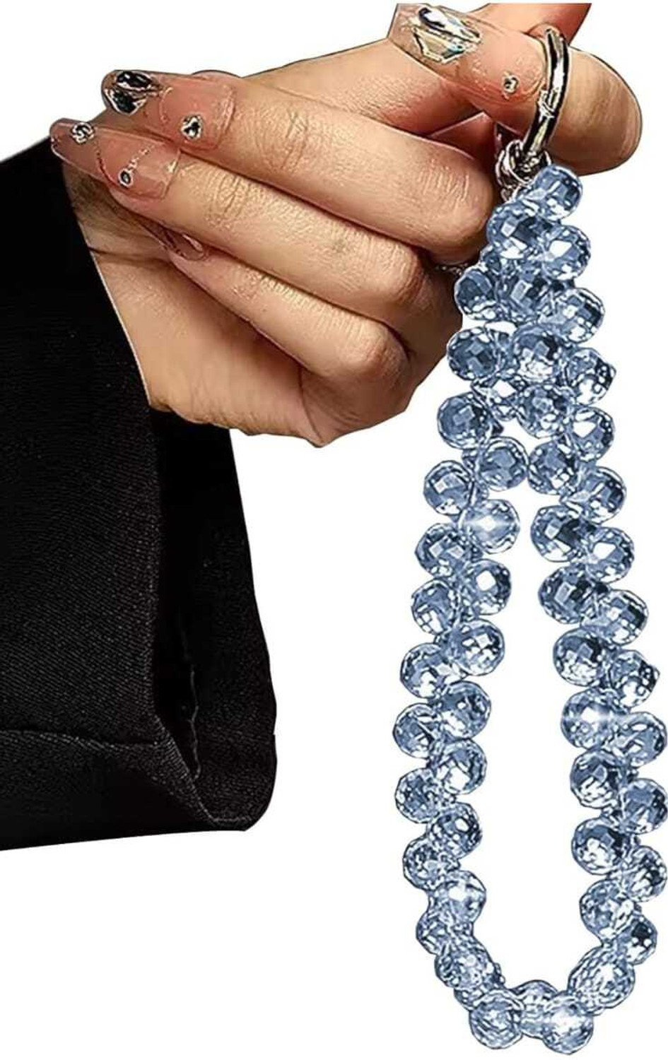 Image of Appe Crystal Beaded Phone Charm Strap with Metal Hook | Mobile Hanging Accessory Phone Charm