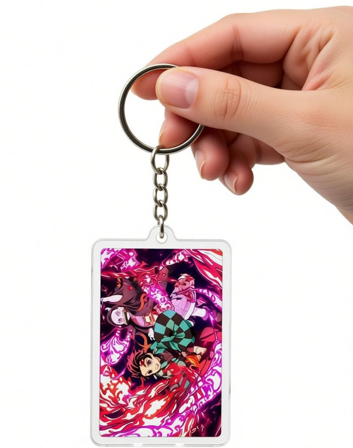 Image of TheInkPalette demon slayer Anime Printed Keychain For Bike, Scooty, Car, bag(Pack of 4) Key Chain