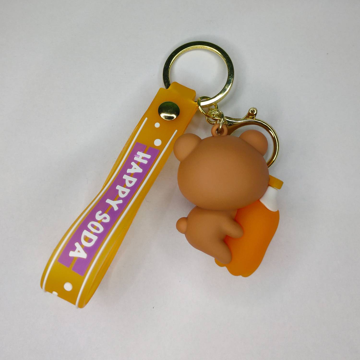 MBA GIFT WALA Cute Bear with Soda Bottle 3D Soft Rubber Keychain