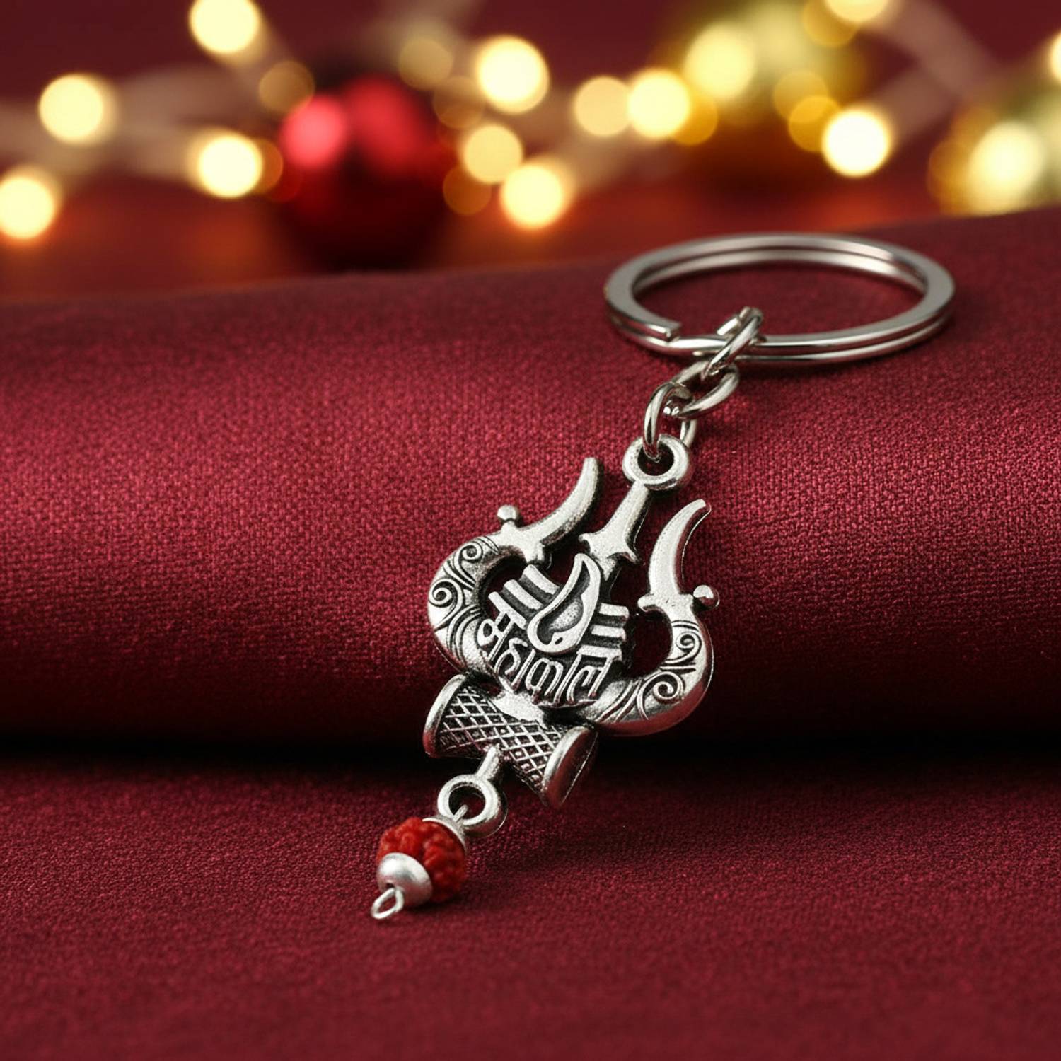 AFH Mahakaal Trishul Damaru Rudraksha Decorative Gifting Key Chain Key Chain