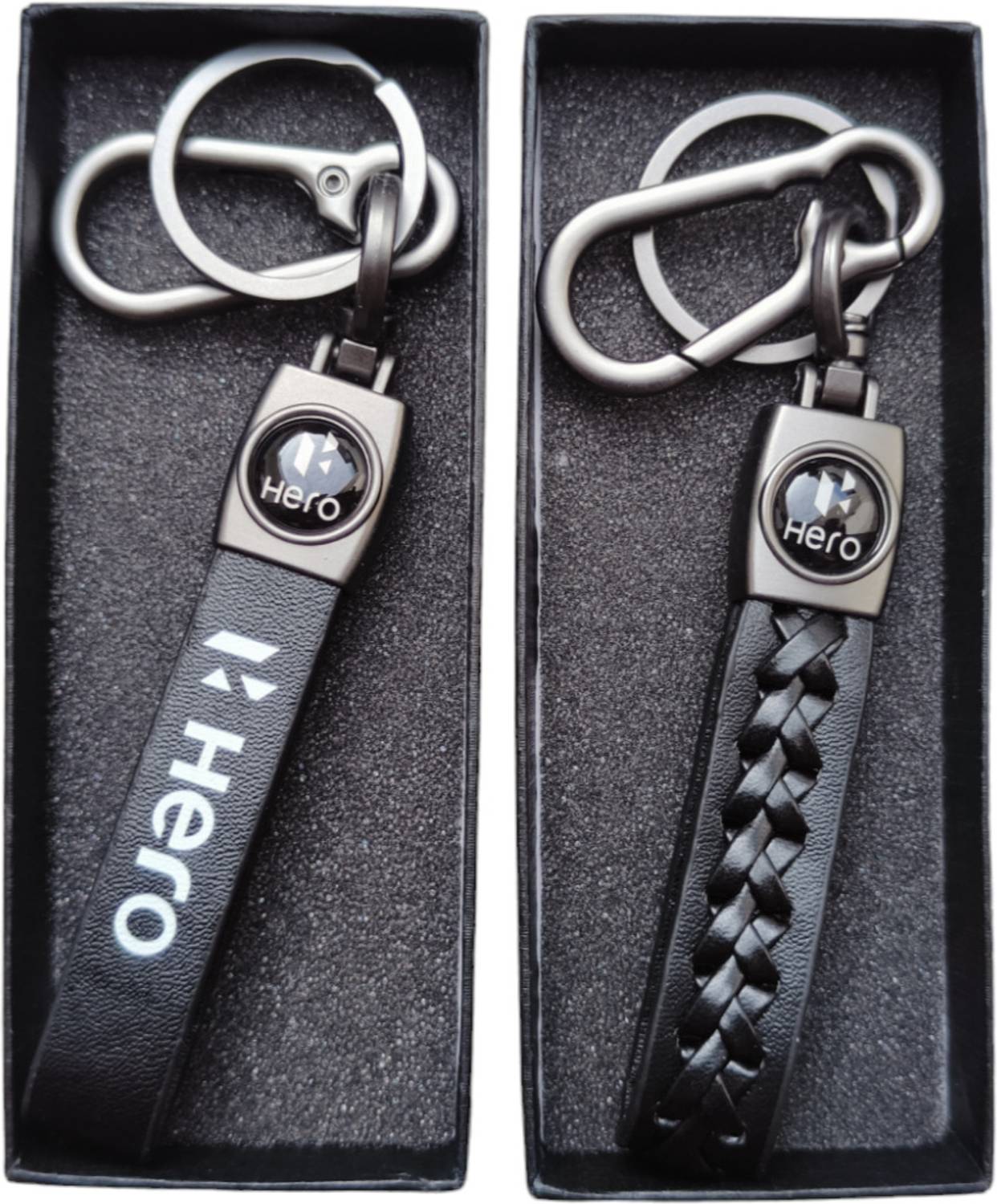 JNV Black Leather Keychain Compatible With Bike | Scooty | Pack Of
