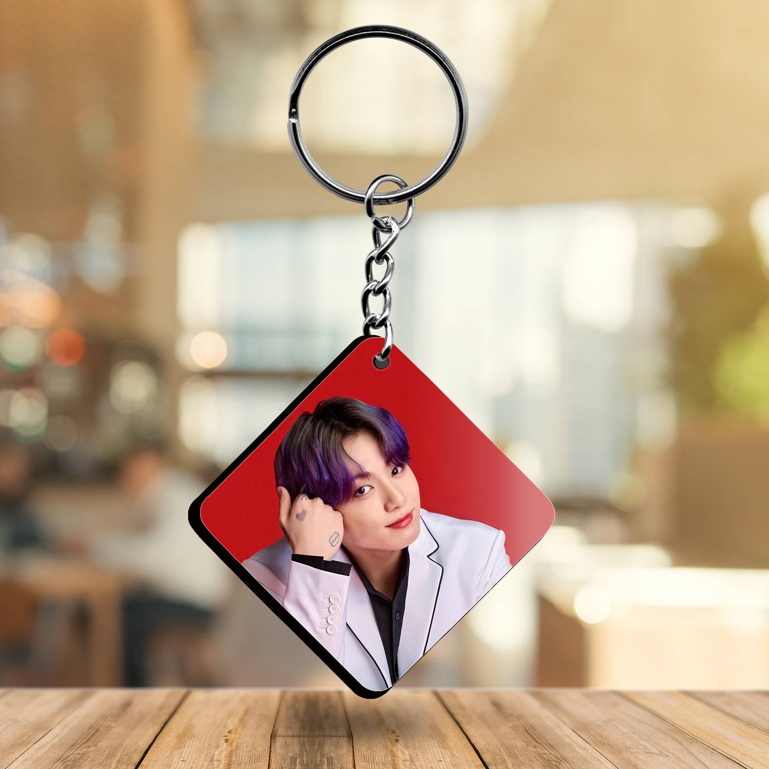 Niki Enterprises BTS Jungkook Keychain with 8 Photocards Key Chain