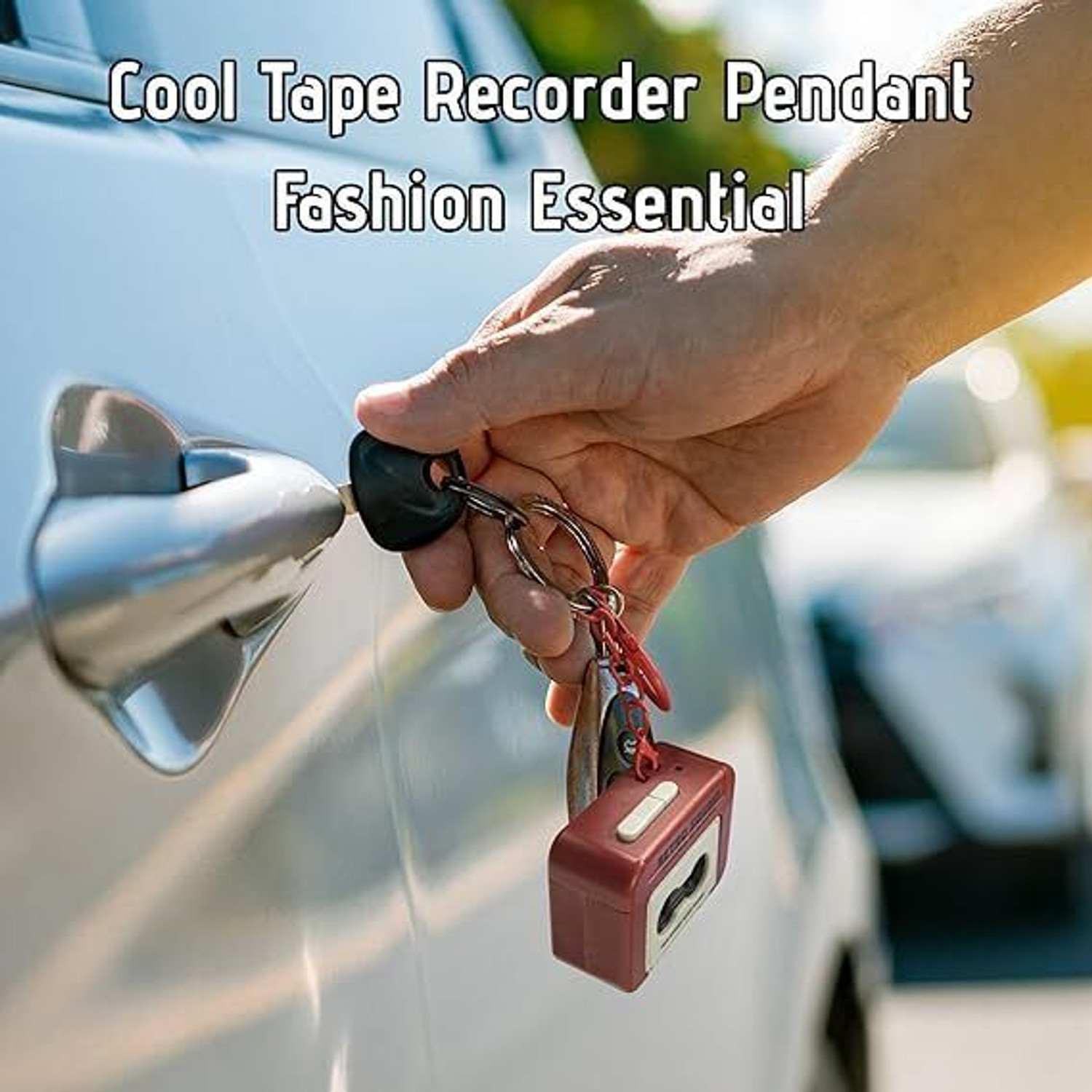 Image of Shreeyogi Mini Retro Radio Keychain with Voice Recorder & Music Player - 15-Second Audio Key Chain
