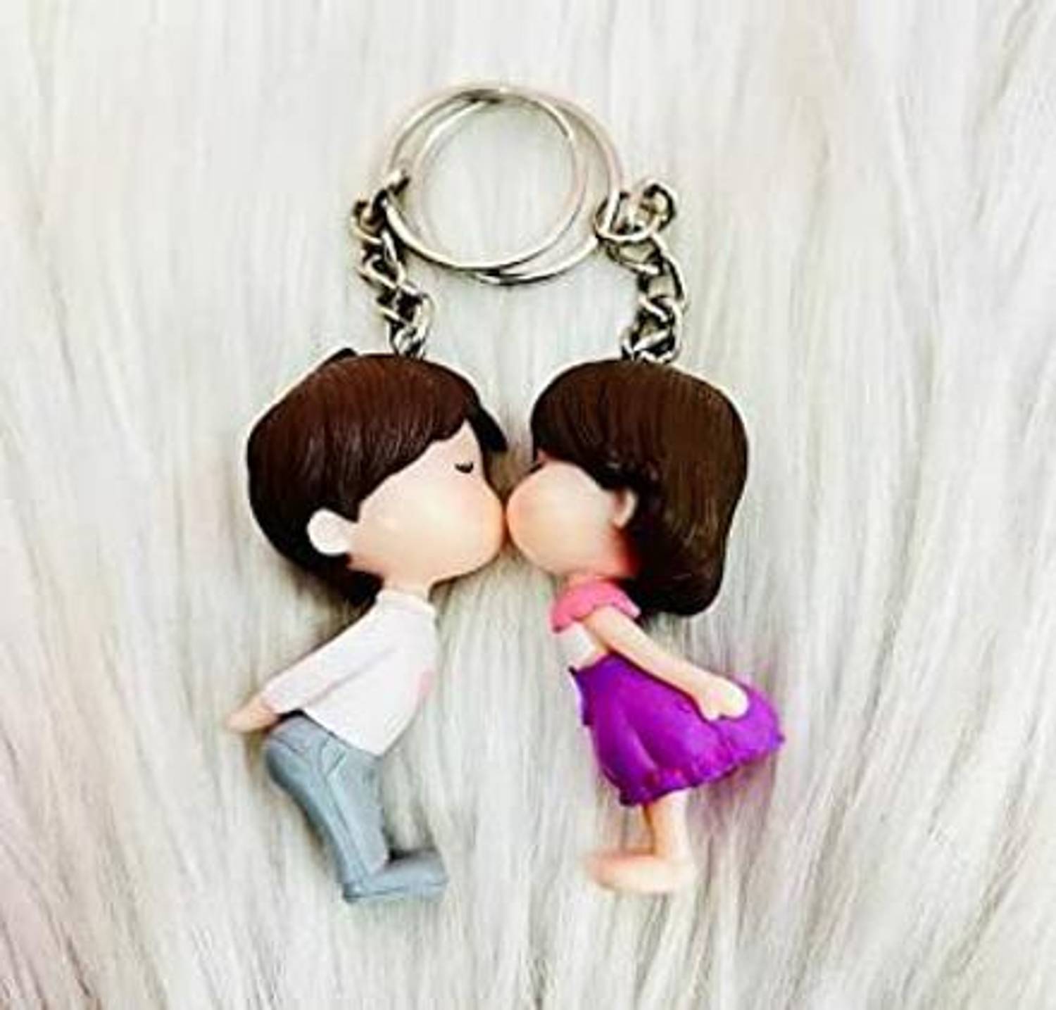 AMANVANI Cute Couple in Love Boy Girl | Keychain for Bike, Car