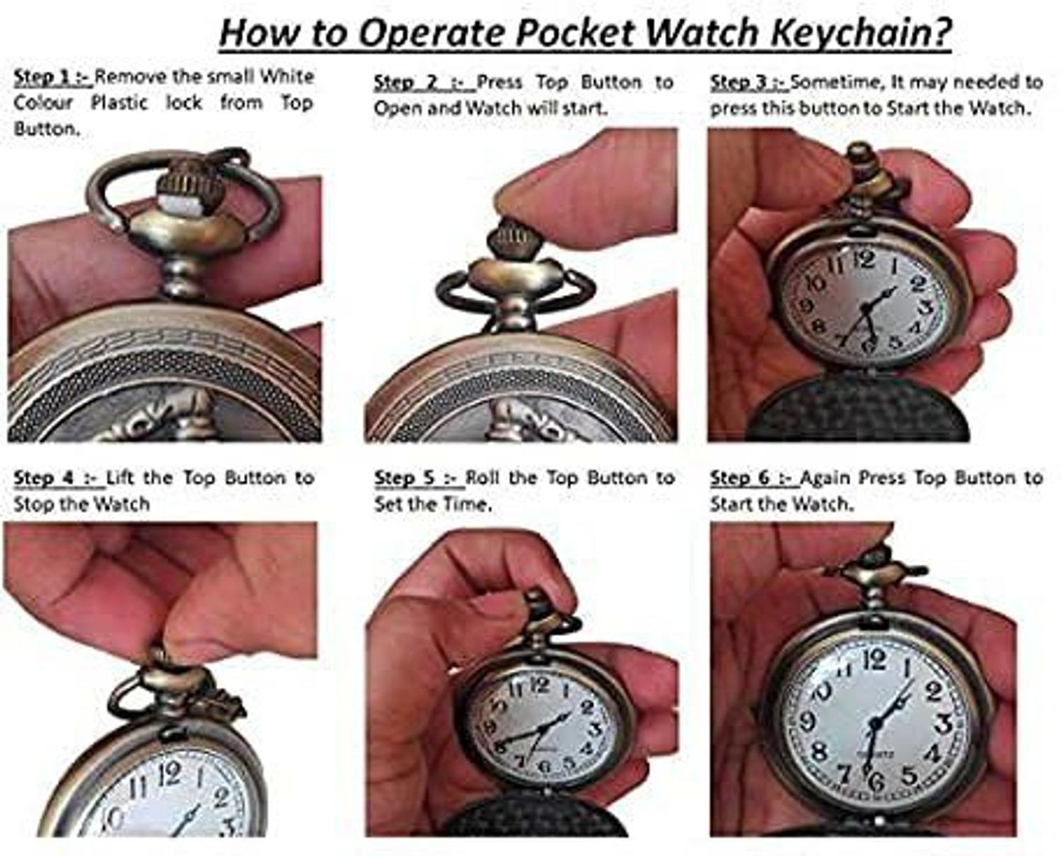 Image of RV Mart Anime One Piece Luffy Skull Pocket Watch Metal Keychain Car Bikes Key Ring Key Chain