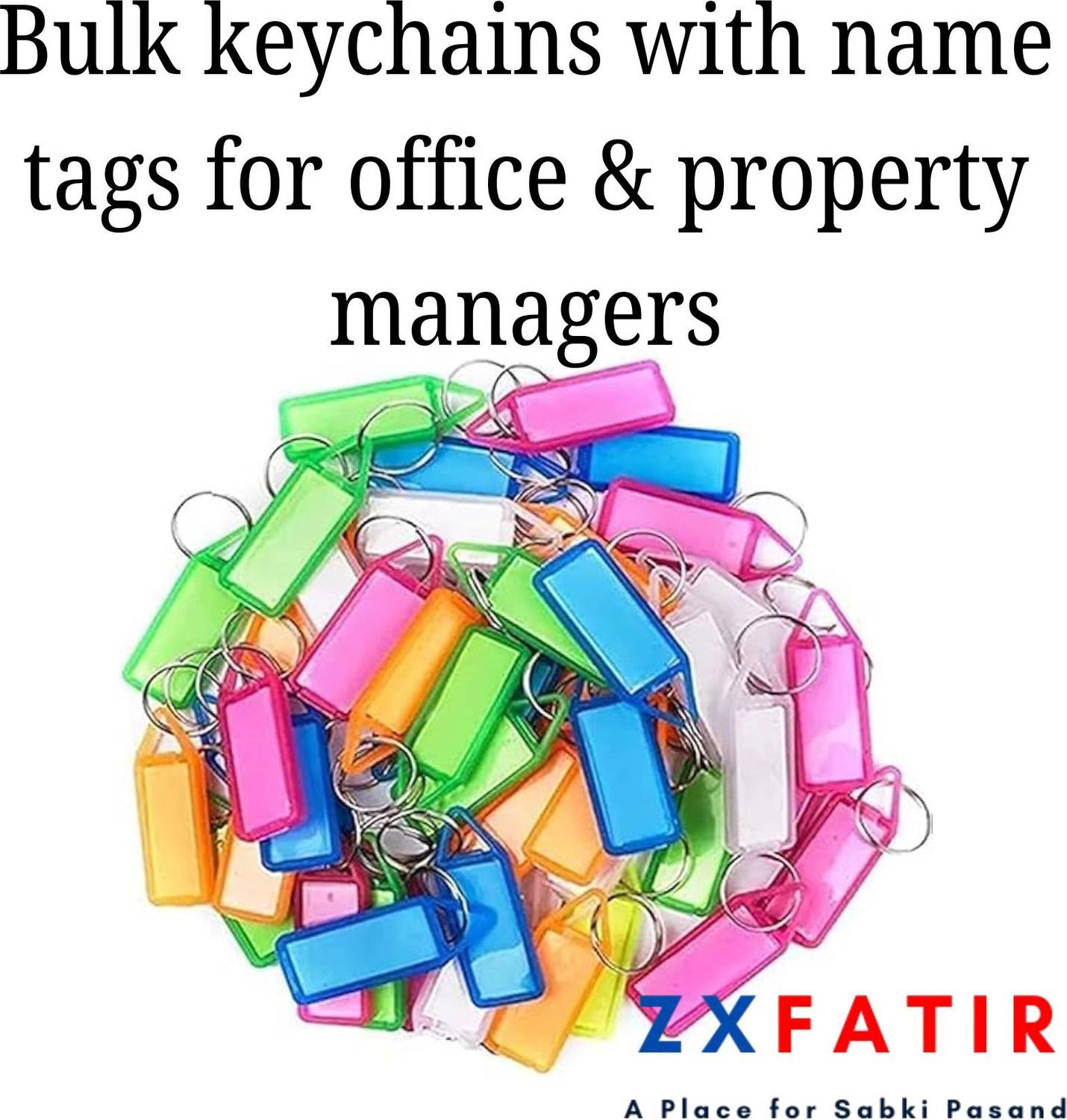 ZxFatir Keychains Multicolor Keyring with Name Tag Labels Made in
