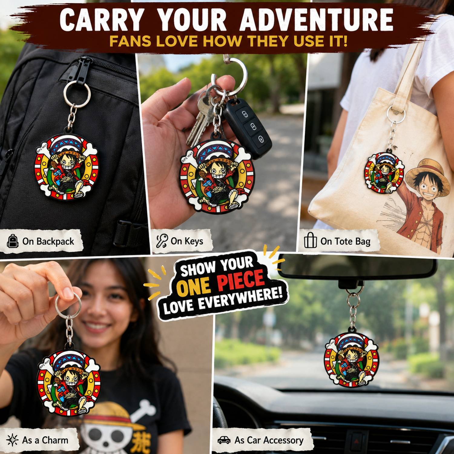 World Gift Mart One Piece Luffy Spinner Keychain - Image 5