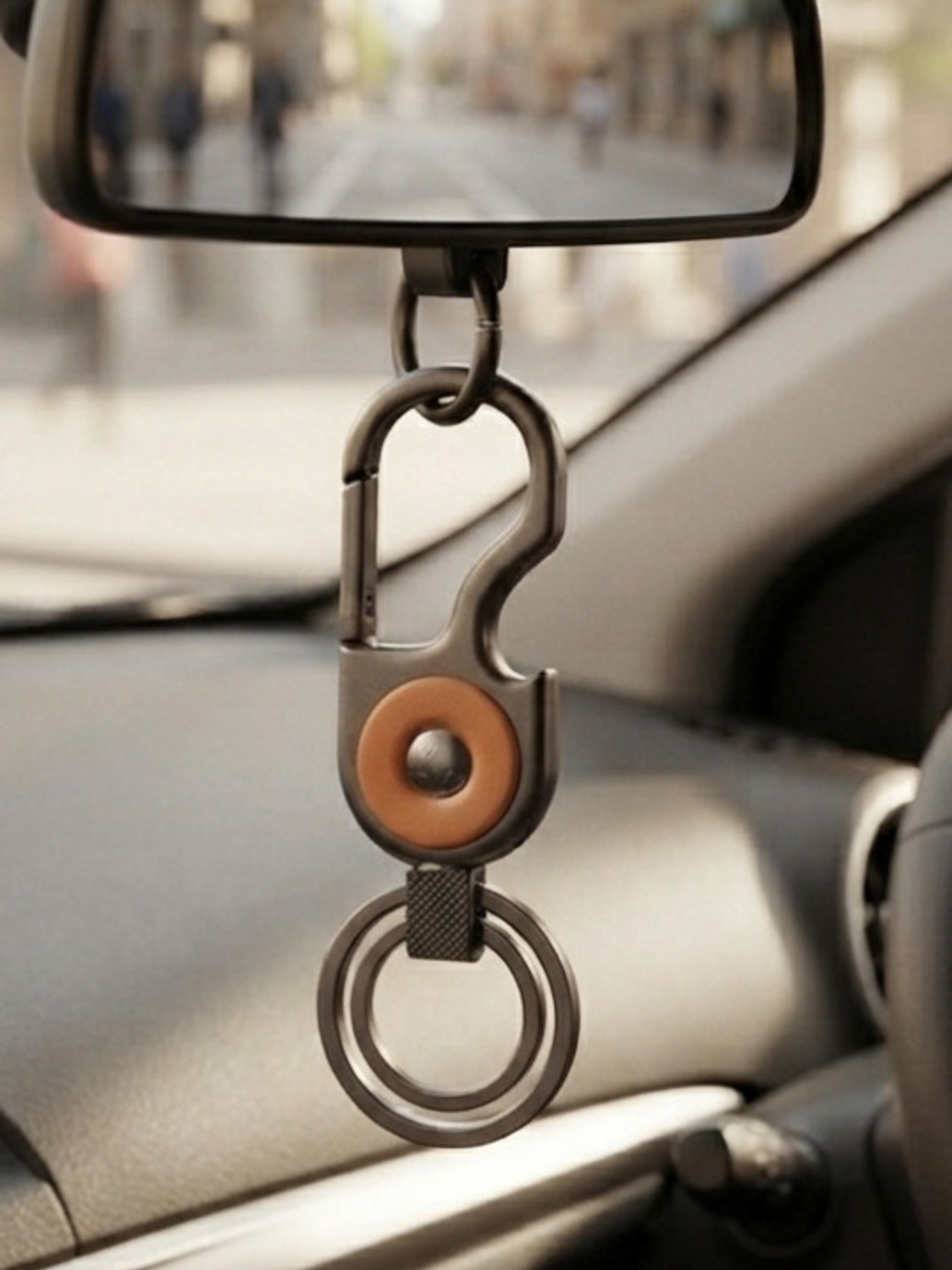 Image of Qiang Ren New stylish Steel double ring hook holder bike car Anti Rust Key Chain